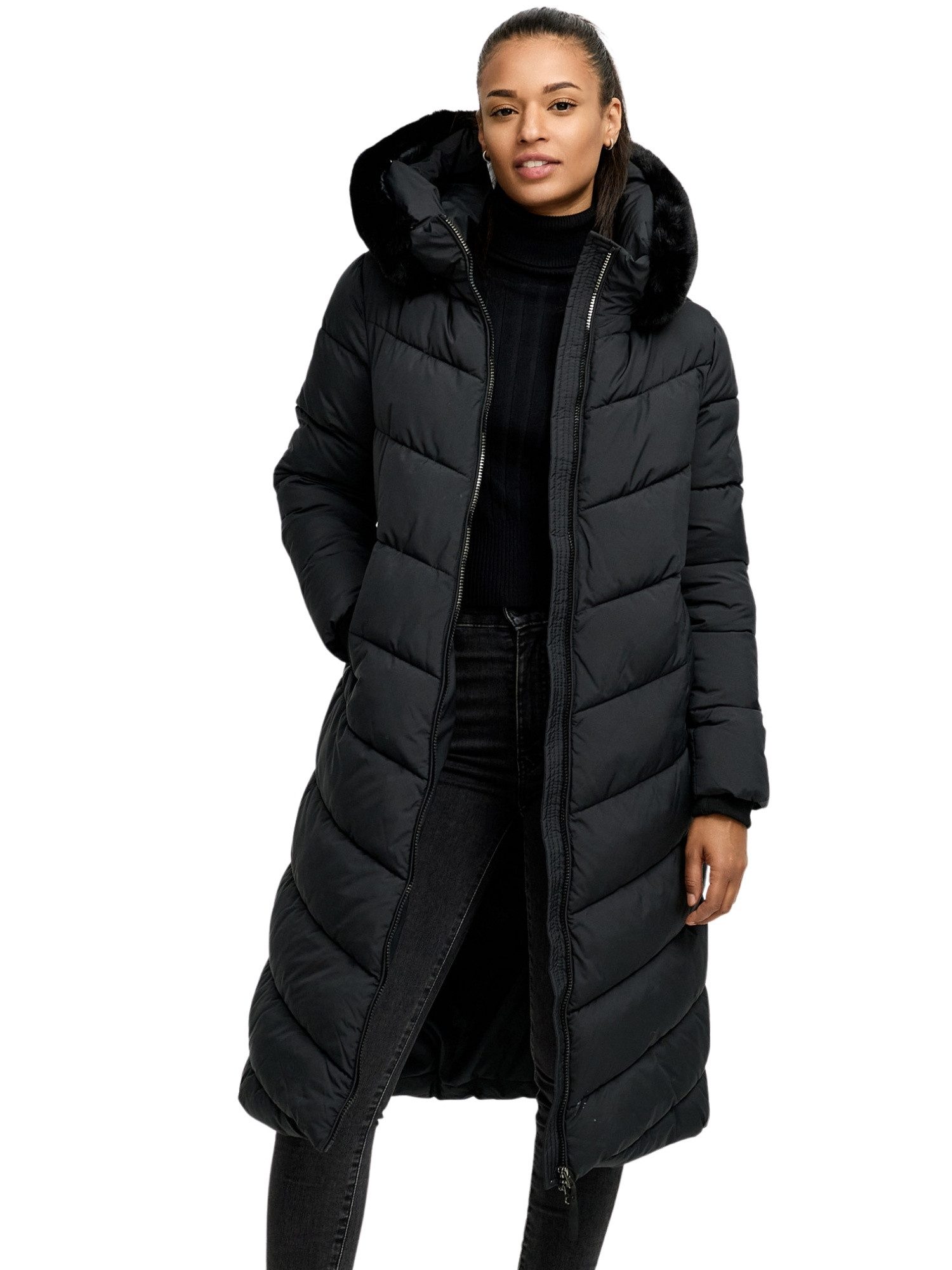 Tazzio Wintermantel F801 mit Kapuze, Chevron-Steppmantel günstig online kaufen