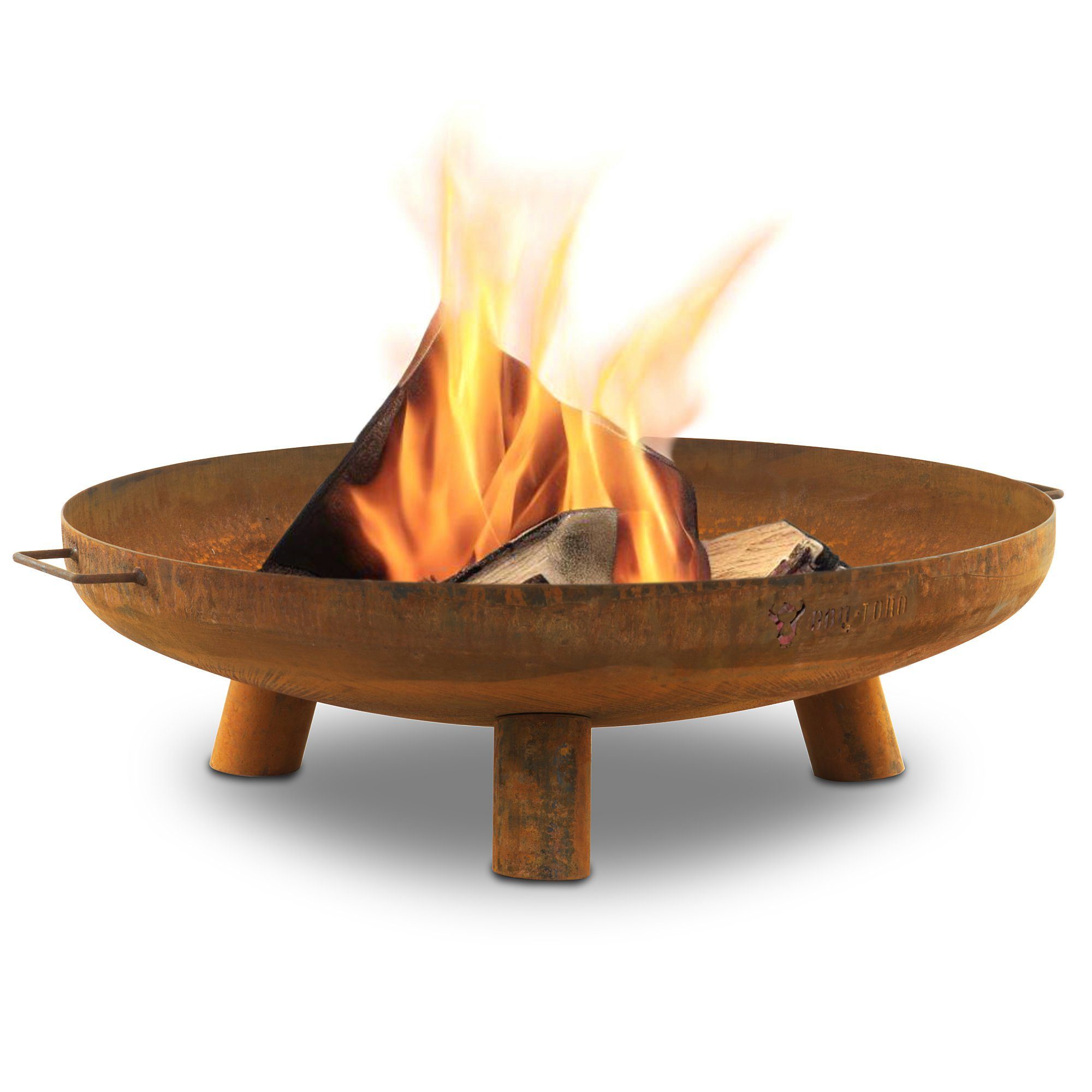 BBQ-Toro Feuerschale Ø 80 cm, Rostoptik, Outdoor Dreibein Feuerstelle für G günstig online kaufen