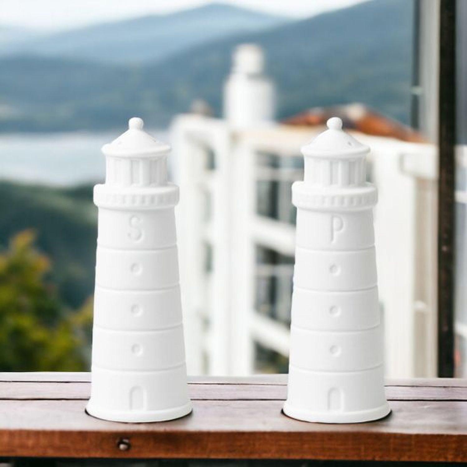 Räder Design Salzmühle Räder Meeresrauschen Salz & Pfefferstreuer Set Leuchtturm