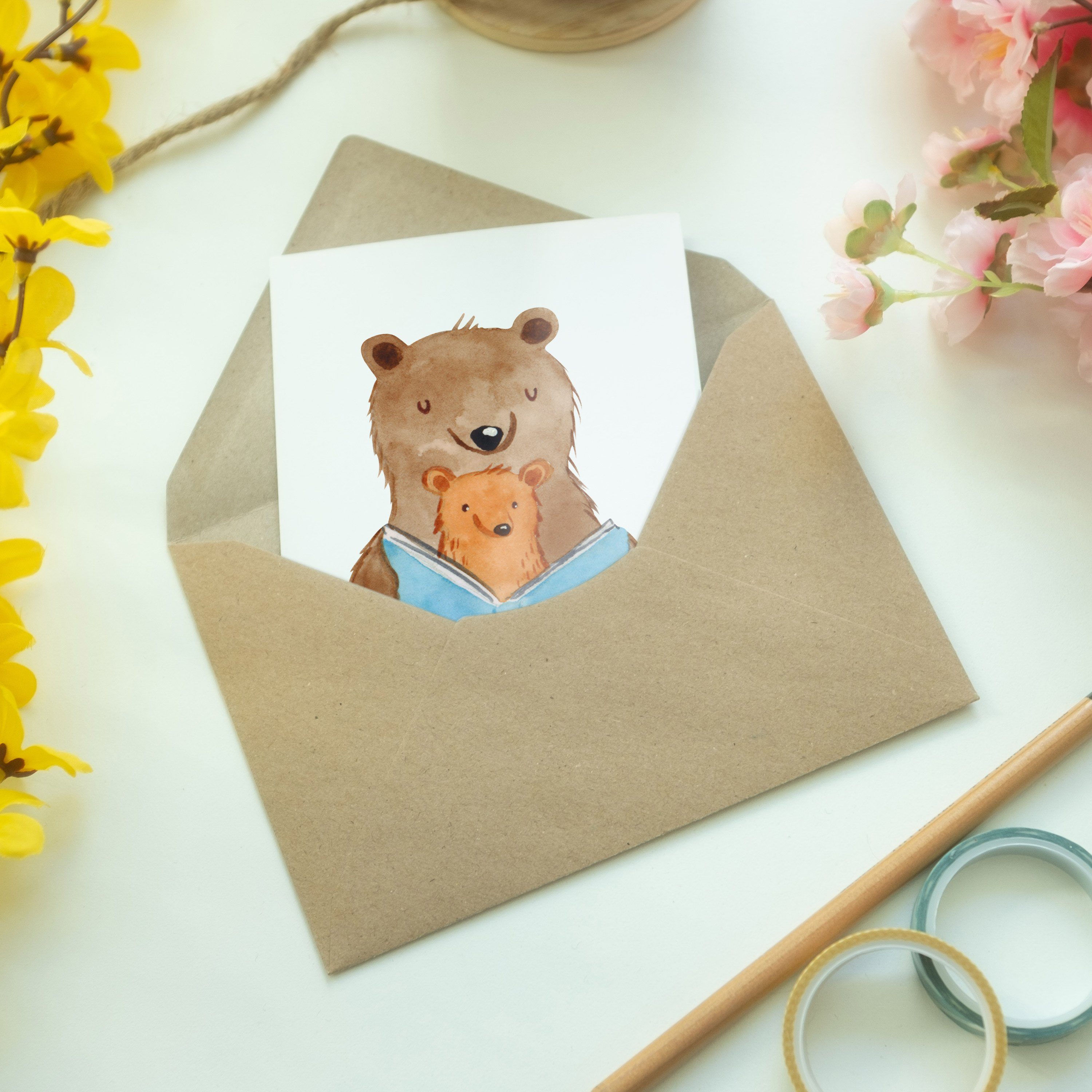 Mr. & Mrs. Panda Buch Geschenk, - Hochzeitskart Bären - Karte, Oma, Weiß Grußkarte Lieblingsoma