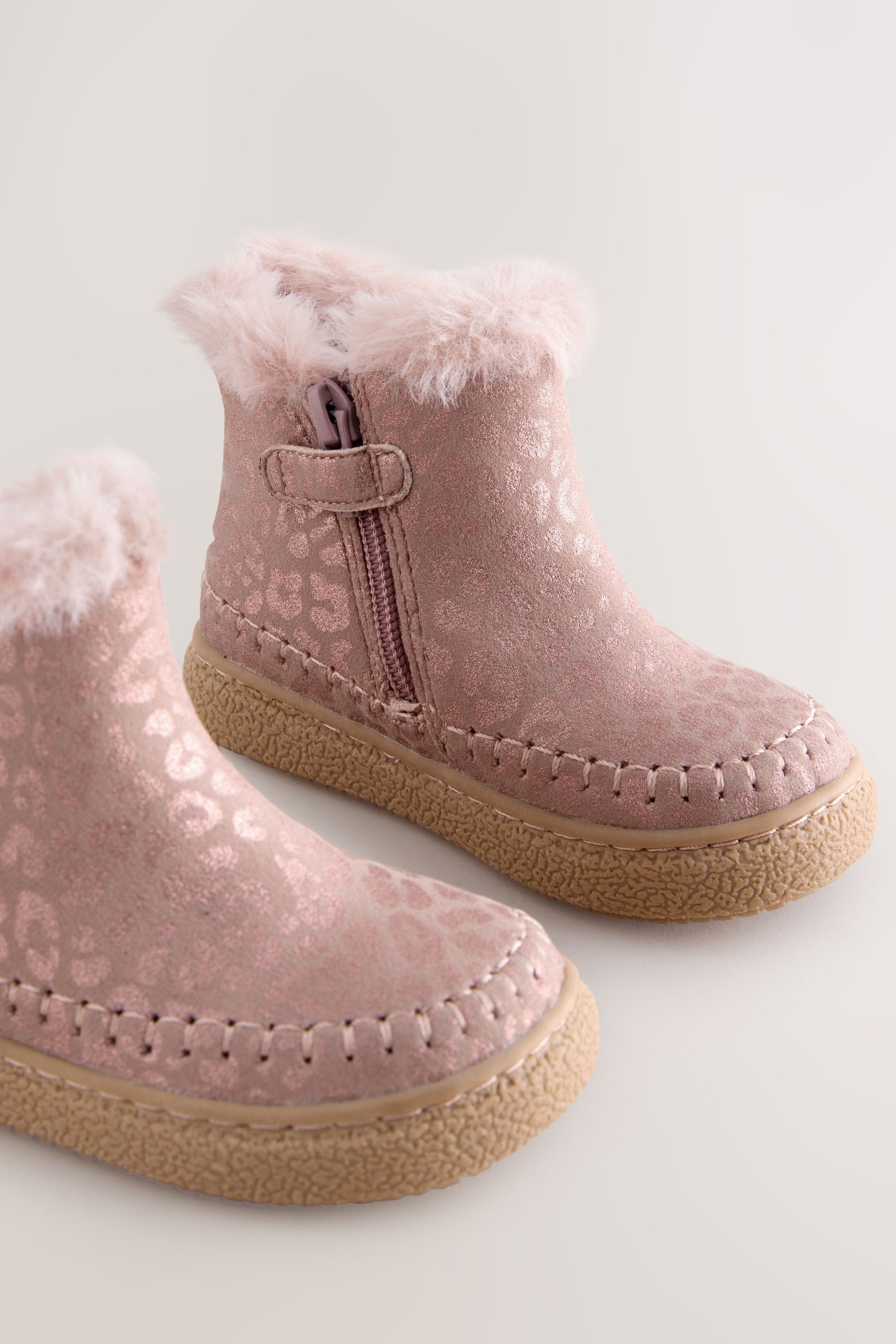 Next Reißverschluss-Stiefeletten mit Kunstfellfutter Stiefelette (1-tlg)