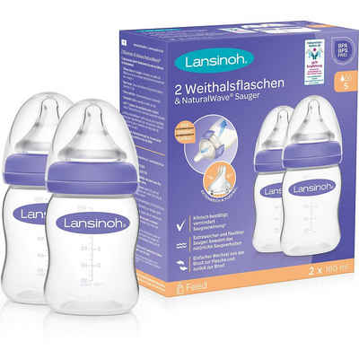 Lansinoh Babyflasche »2 x Weithalsflasche 160 ml mit NaturalWave® Sauger«