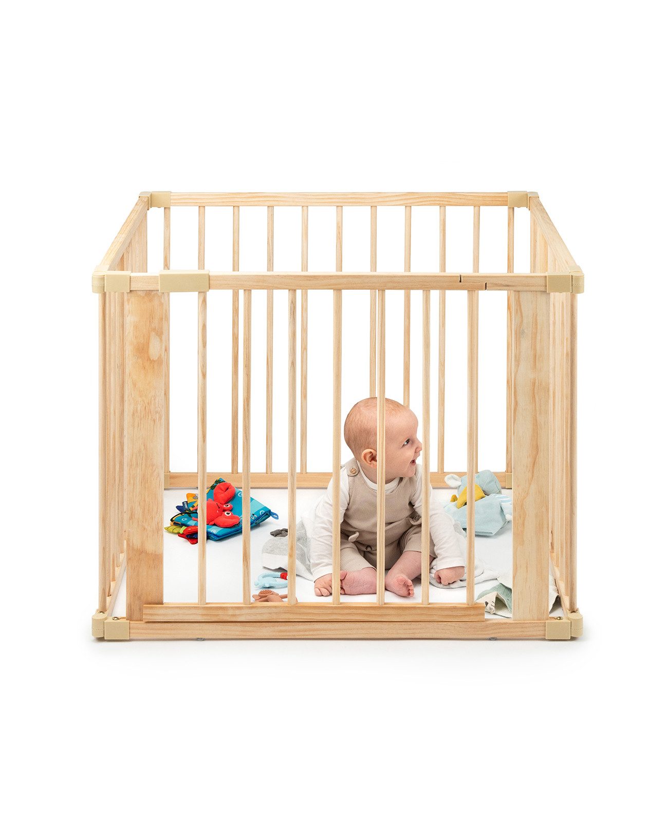 dibea Laufgitter Baby-Laufstall, Holz-Laufgitter (4-tlg), mit Tür, Höhe 68 günstig online kaufen