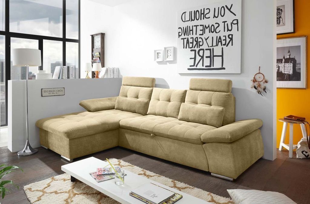 Sand (Beige) 268x170 Ecksofa, Couch ED Sofa Nalo cm DESIGN EXCITING Ecksofa Eckcouch