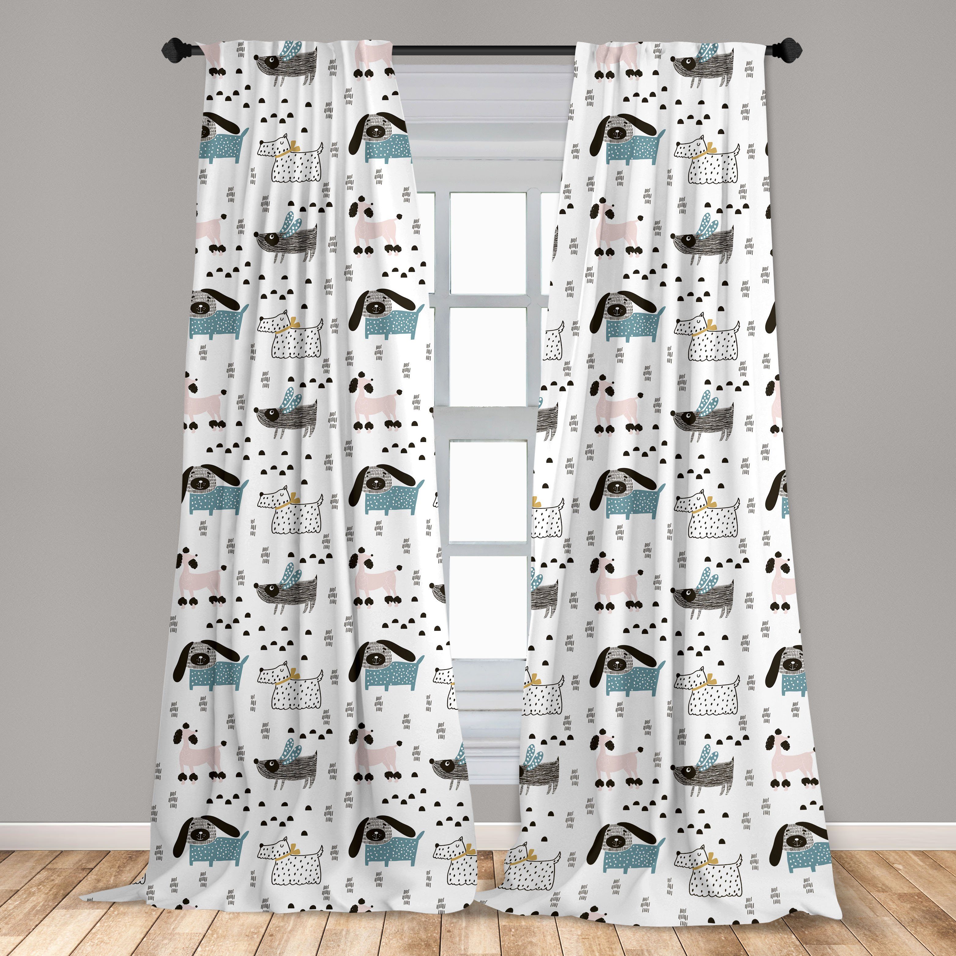 Gardine Vorhang für Schlafzimmer Pattern Pur Wohnzimmer Abakuhaus, Dog Breed Microfaser, skandinavisch Dekor