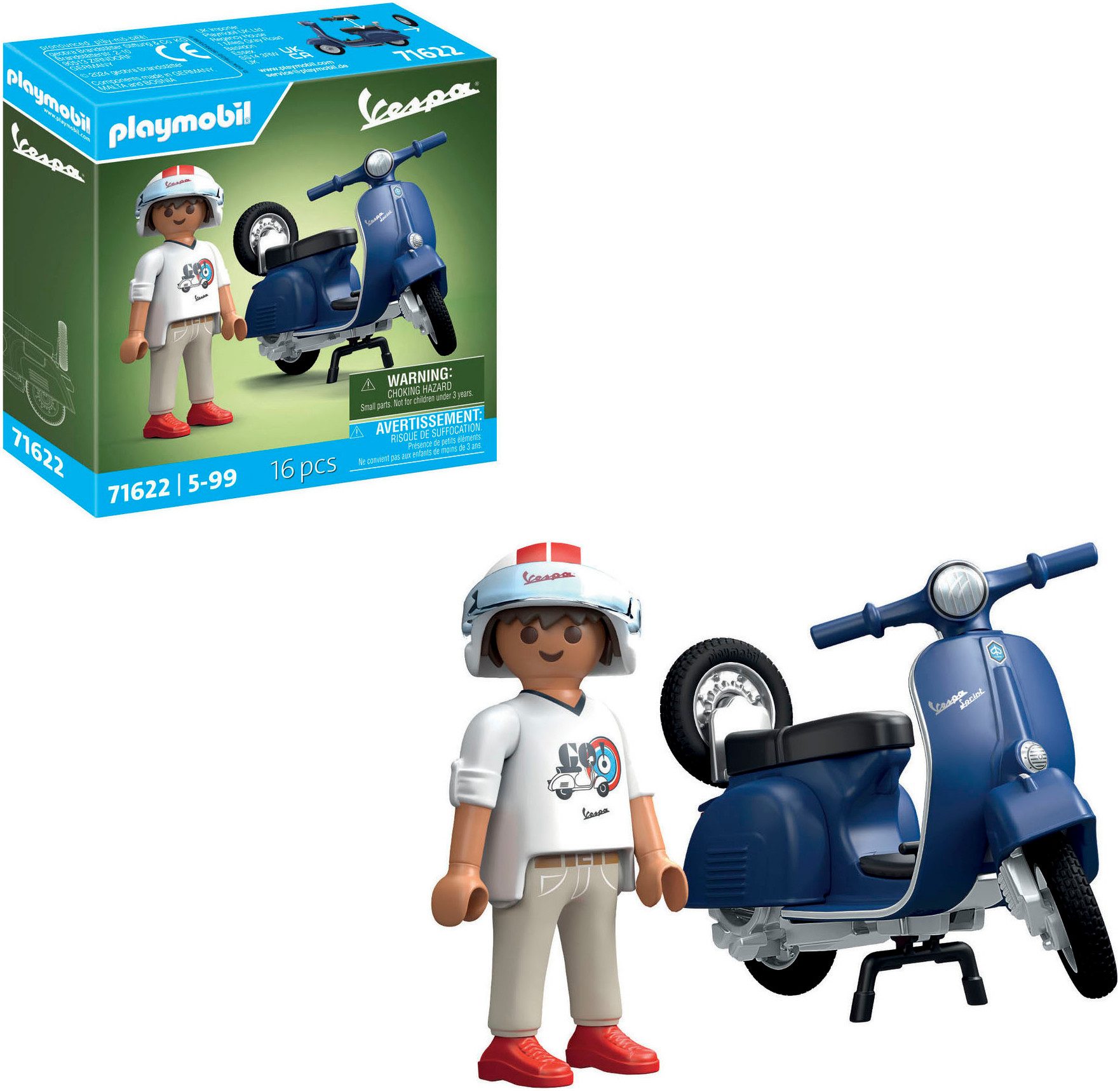 Playmobil® 1969 Vespa 150 Sprint Veloce, Blau (71622), Vespa Konstruktions- günstig online kaufen