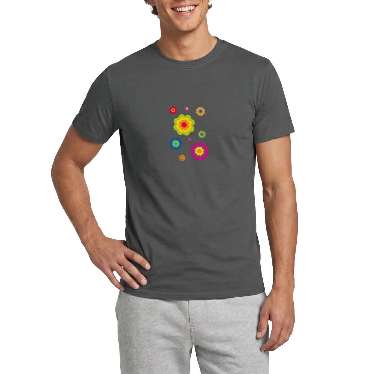 T-Shirt Hippie Flower Power Blumen Karneval Männer T-Shirt