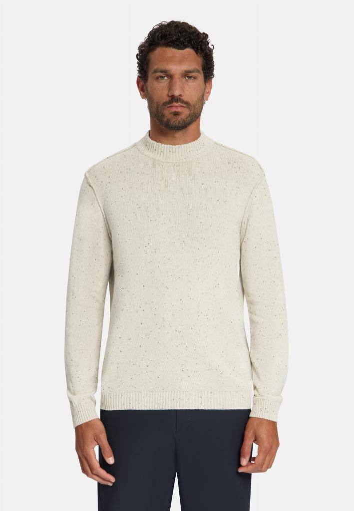 NO EXCESS Strickpullover Pullover Turtle Neck Melange Neps With Wool