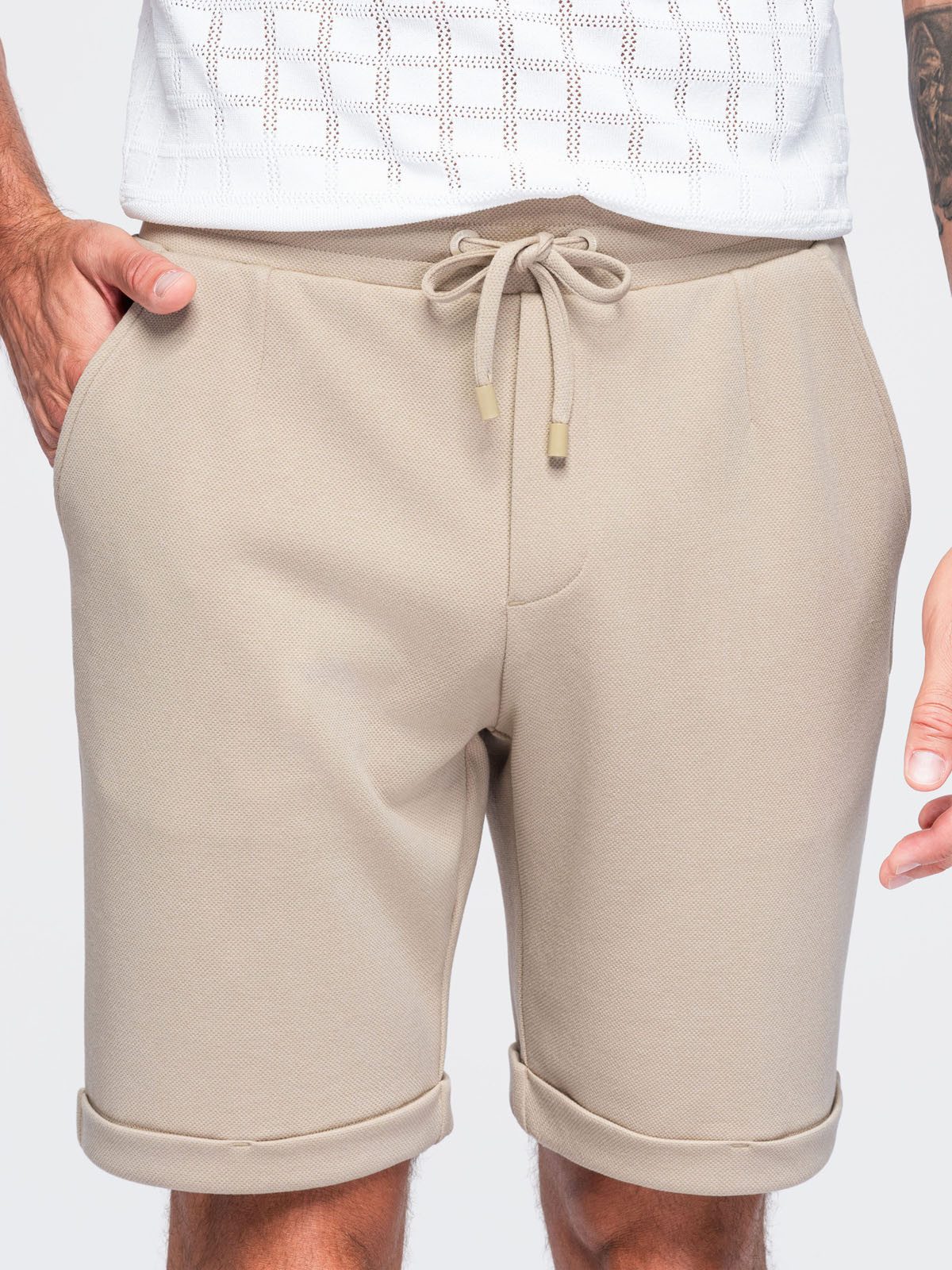 OMBRE Chinoshorts Herren Chino-Shorts mit elastischem Bund Sand XL (kein Set, 1-tlg) in Unifarbe