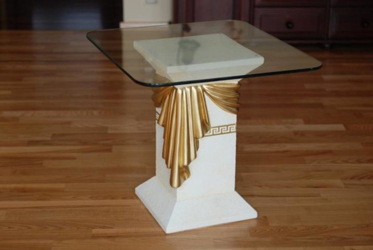 in JVmoebel Römische Beistelltisch Beistelltisch Europe Medusa Säulen Säule Tisch Made Glas (Beistelltisch),