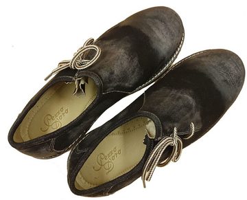 Pezzo D'oro traditioneller Schnürer in schwarzbraun antik, gespeckt, echt Leder Haferlschuh (2 teilig,1 Paar) traditionelle seitliche Schnürung