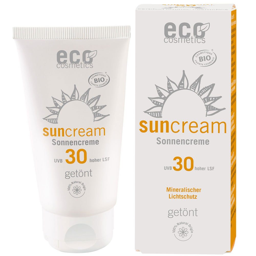 Eco Cosmetics Sonnenschutzcreme Sonnencreme LSF getönt, 75 ml