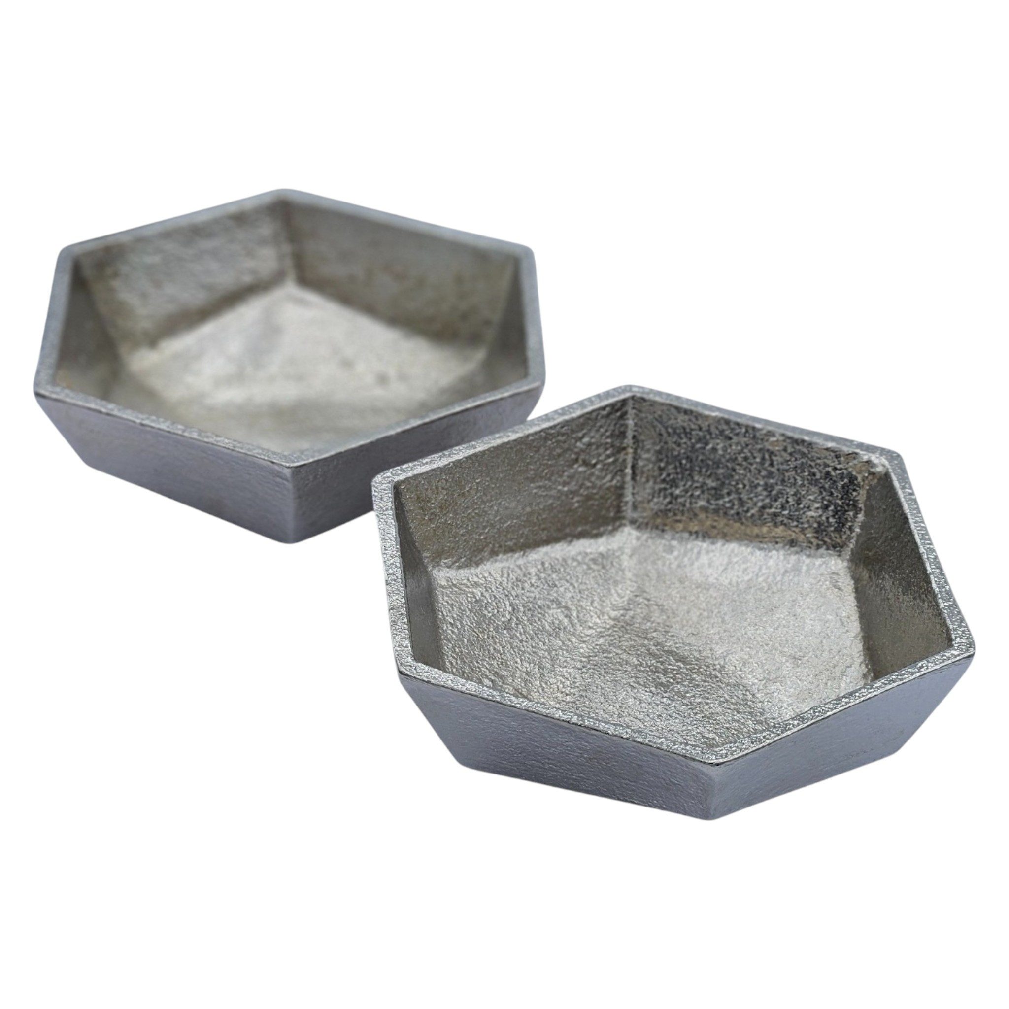 Meinposten Dekoschale Metallschale klein Schälchen 2er Set rund oval Kerzensand (Spar-Set, 3 St., 2er Set)