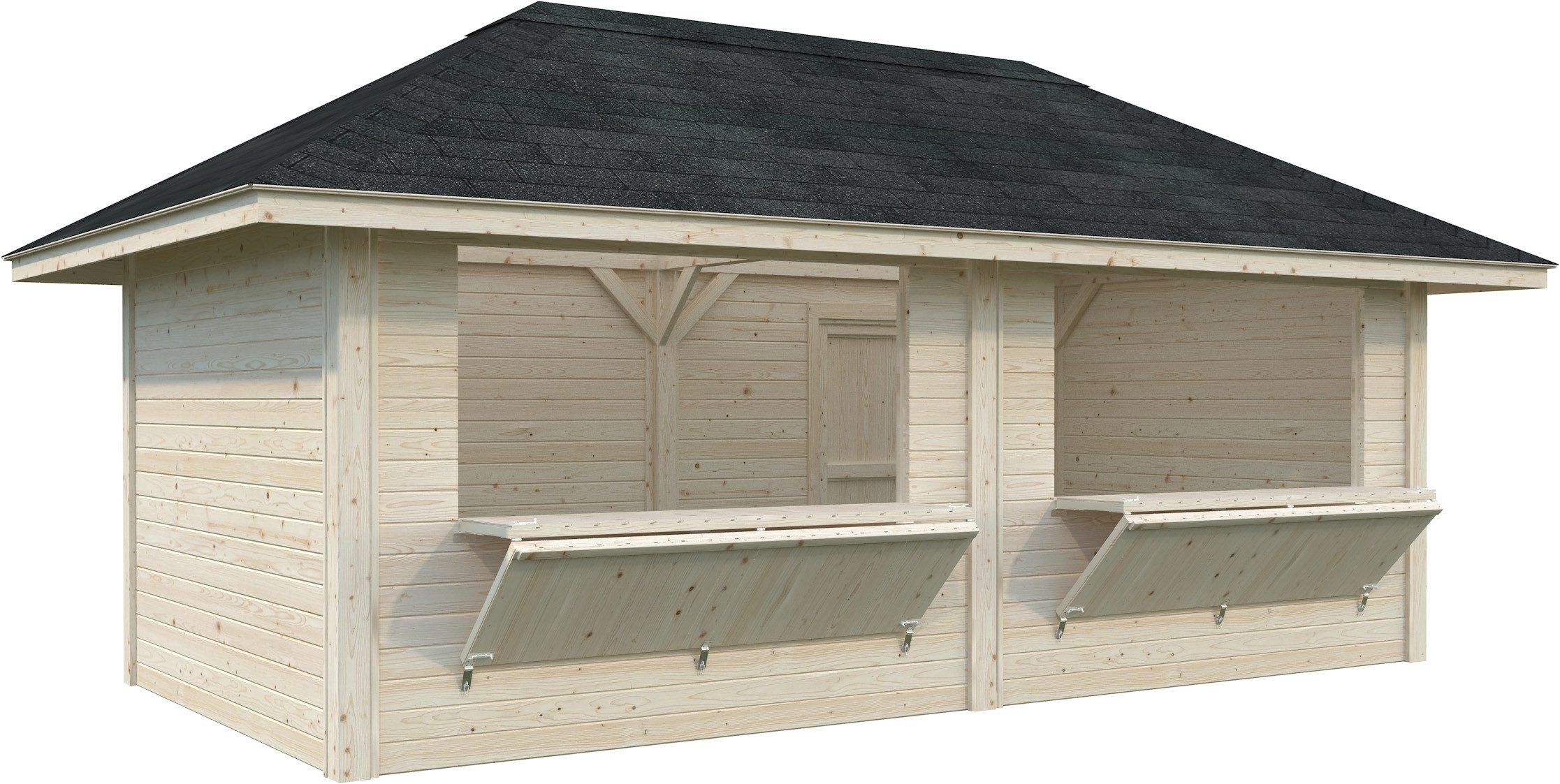 Palmako Holzpavillon Bianca 16,6 m² Set 111, (Set), BxTxH: 672x384x319 cm