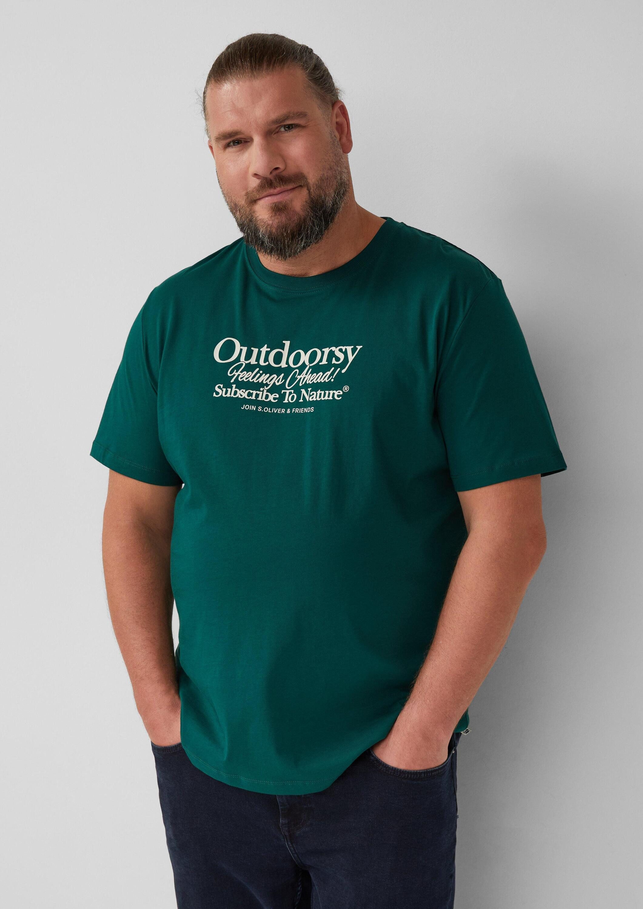 s.Oliver Kurzarmshirt T-Shirt Baumwoll-T-Shirt mit Frontprint günstig online kaufen