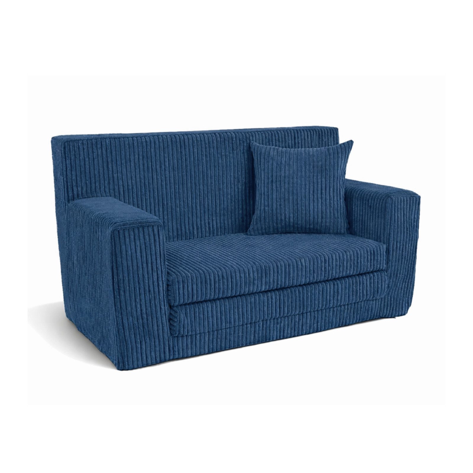 FORTISLINE Kindersofa KLEINES RECHTECKIGES SOFA AUS CORD IN MARINEBLAU
