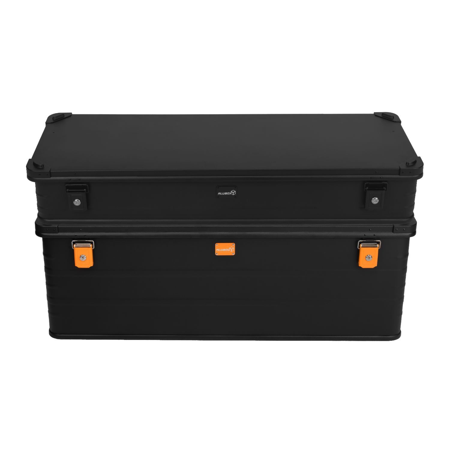 ALUBOX Kiste pulverbeschichtete Transportkiste 159 Liter (117 x 43 x 40 cm), leicht und formbeständig - umlaufende Gummidichtung