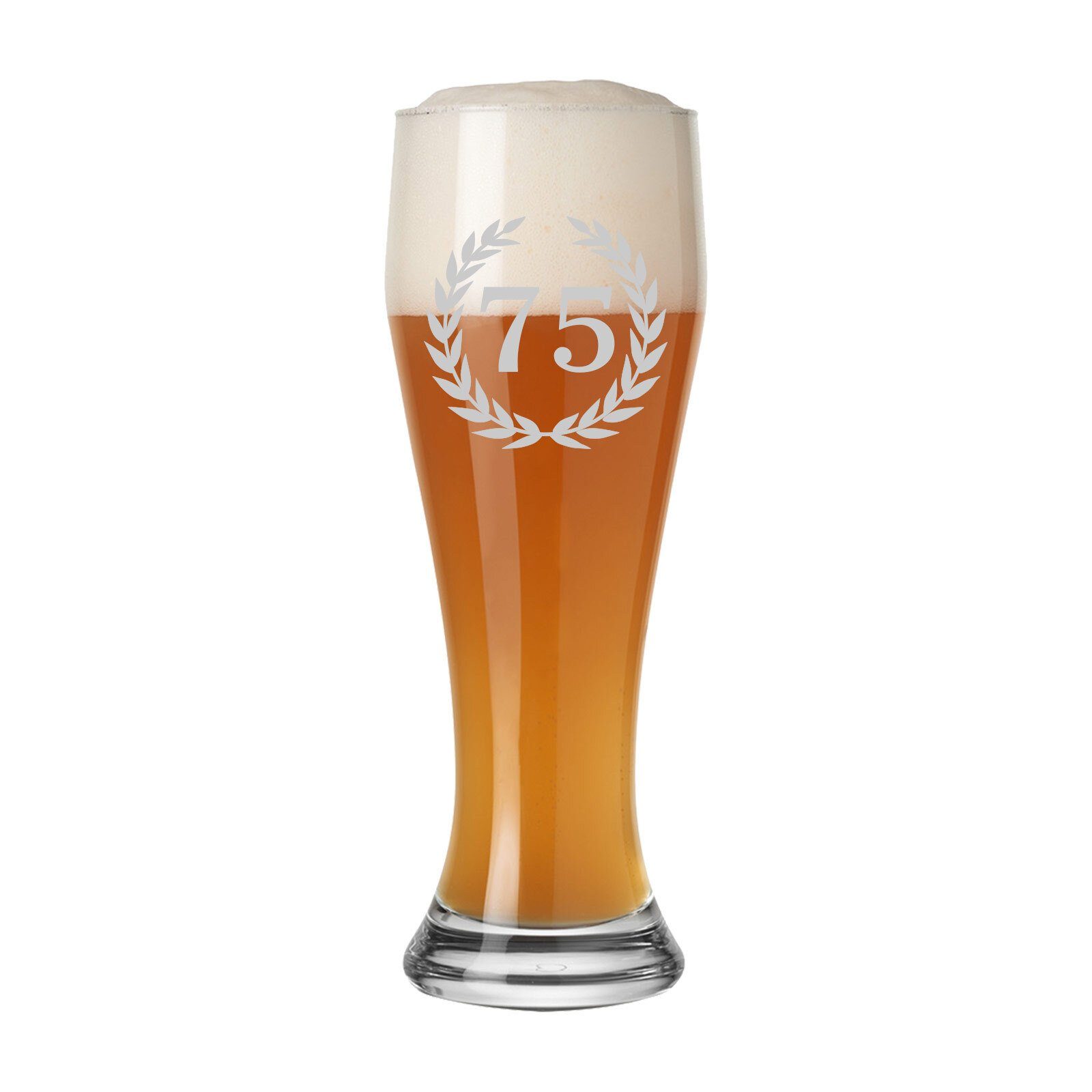Bierglas 75. Jubiläum Weizenbierglas mit Gravur 0,5 l