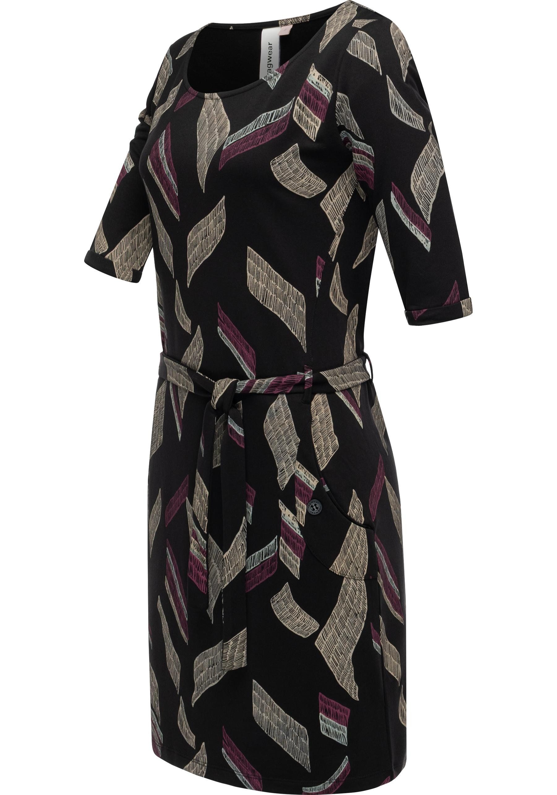 Ragwear Jerseykleid Kenisha Print Midikleid mit Taillengürtel günstig online kaufen