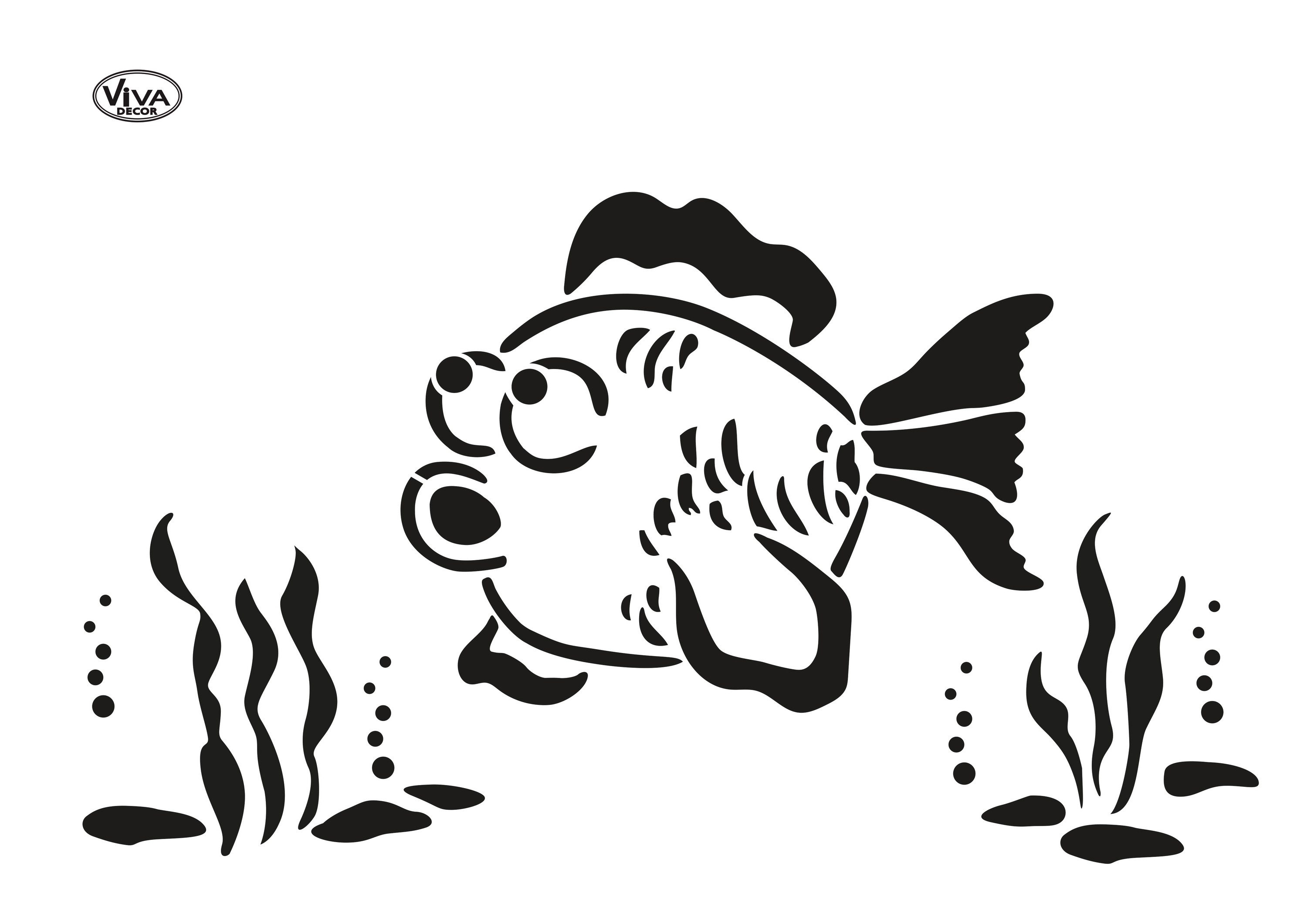 Viva Decor Malschablone Blob Paint Fisch, DIN A3