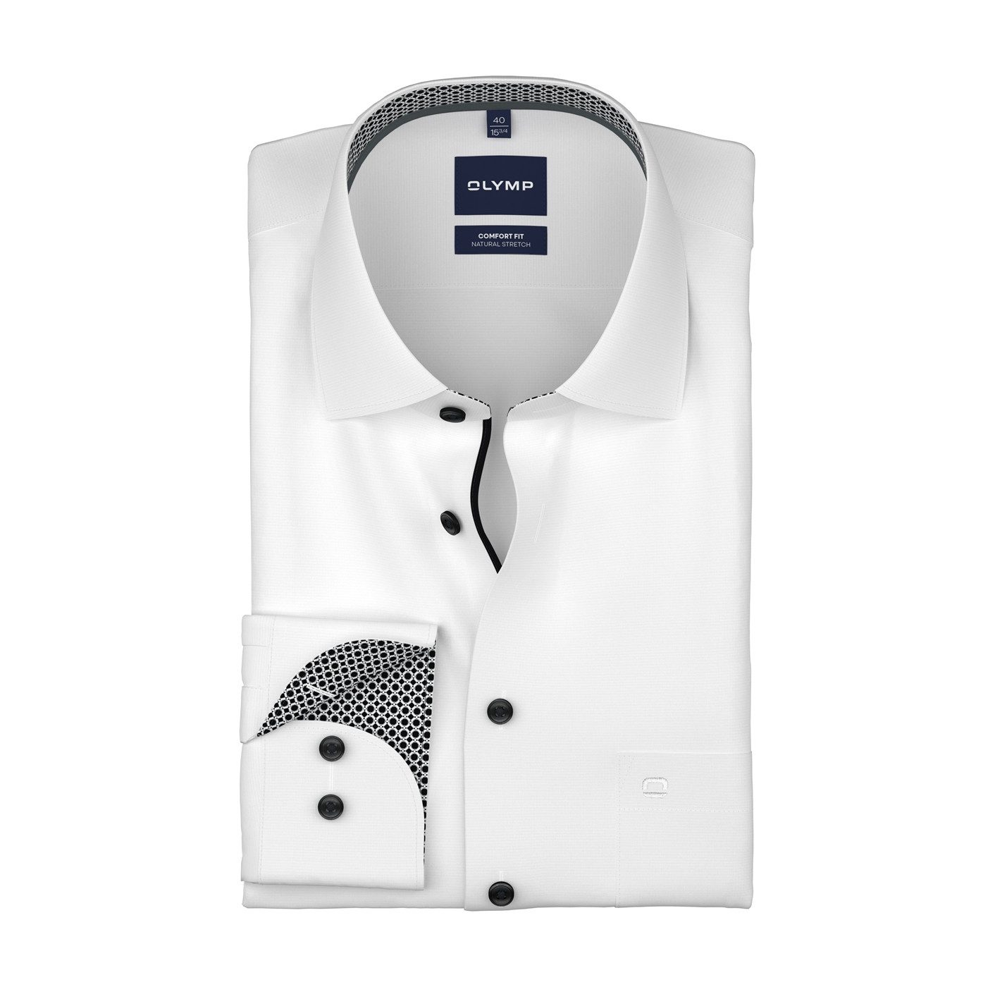 OLYMP Langarmhemd Luxor Businesshemd, New-Kentkragen, Comfort Fit