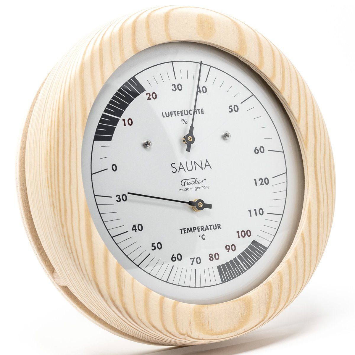 Fischer Barometer Sauna Thermohygrometer Innenwetterstation (13 cm Skalendurchmesser)