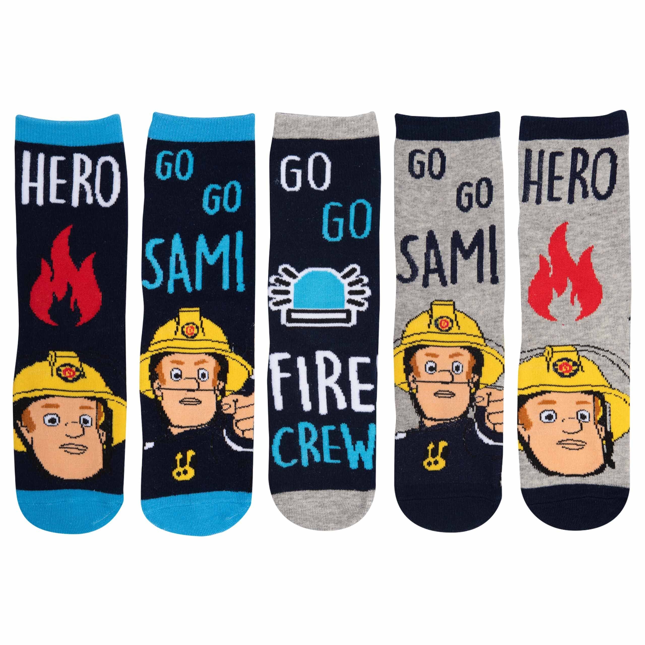 Labels® Jungen Feuerwehrmann (5er Pack) United Grau/Blau Socken für Socken Sam