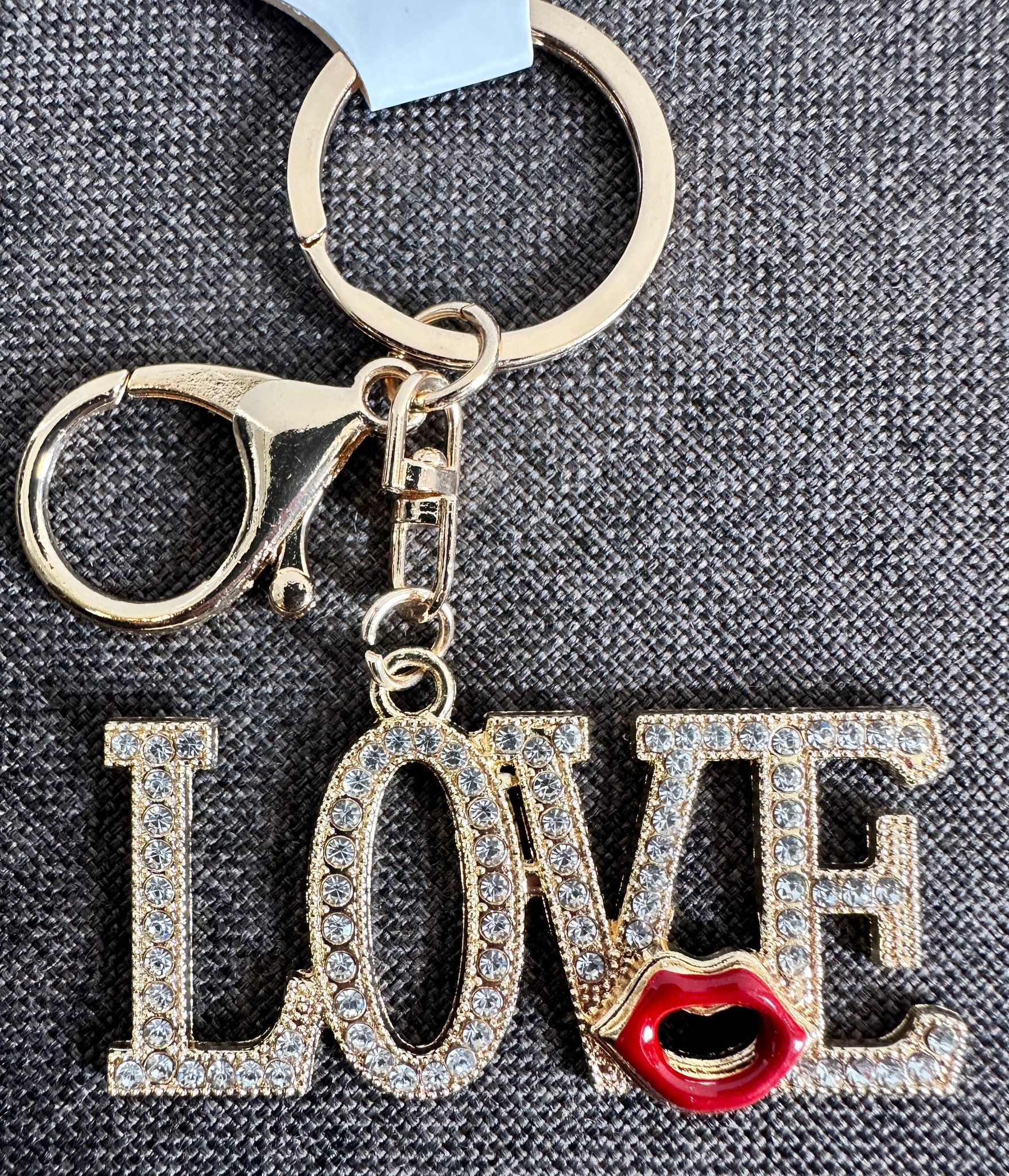 Whitehouse Leisure International Ltd Schlüsselanhänger Schlüsselanhänger Kinder Mini Anhänger keychain Gltzer Love, Schlüsselanhänger aus Metall mit Steinen und Glitzer Geschenk 6 cm