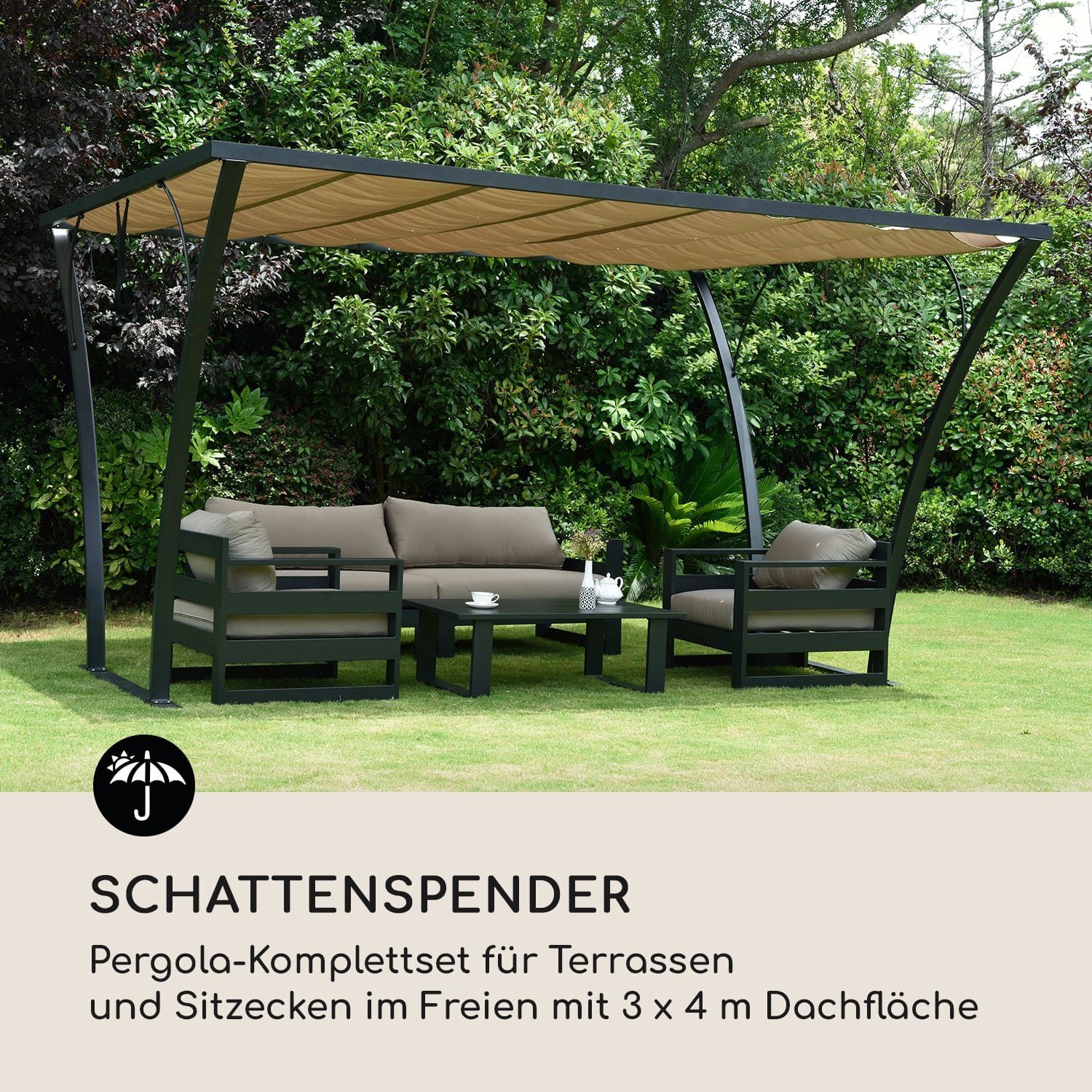 blumfeldt Pavillon »Palazzo Pavillon 4x3m Faltdach Polyester Aluminium