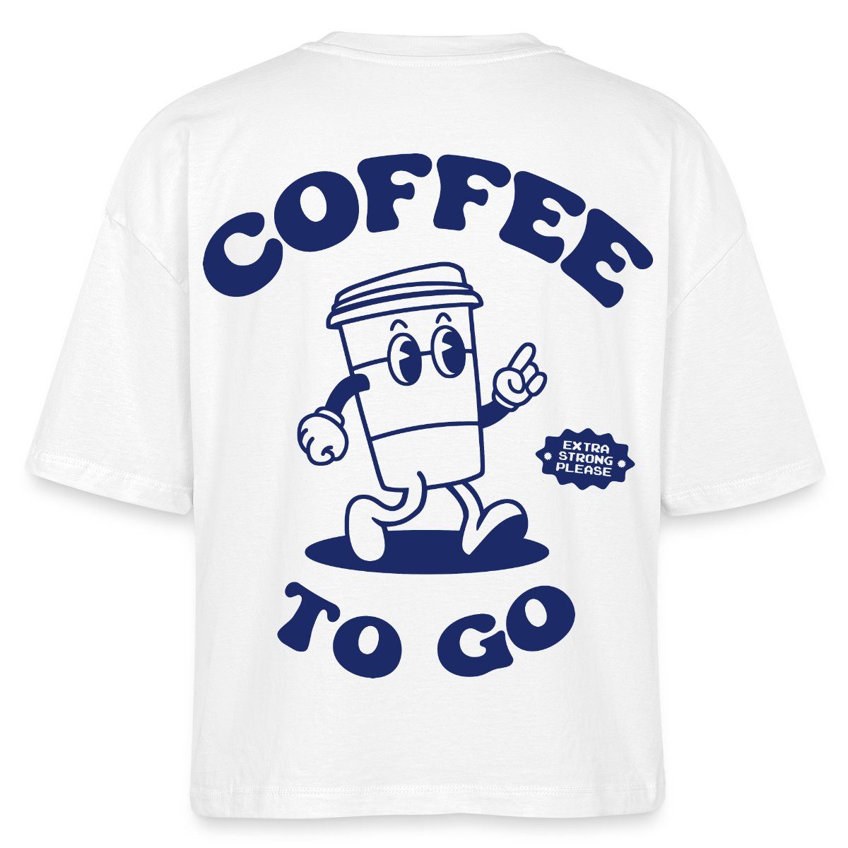 T-Shirt Coffee To Go Illustration Retro Boxy Shirt Damen