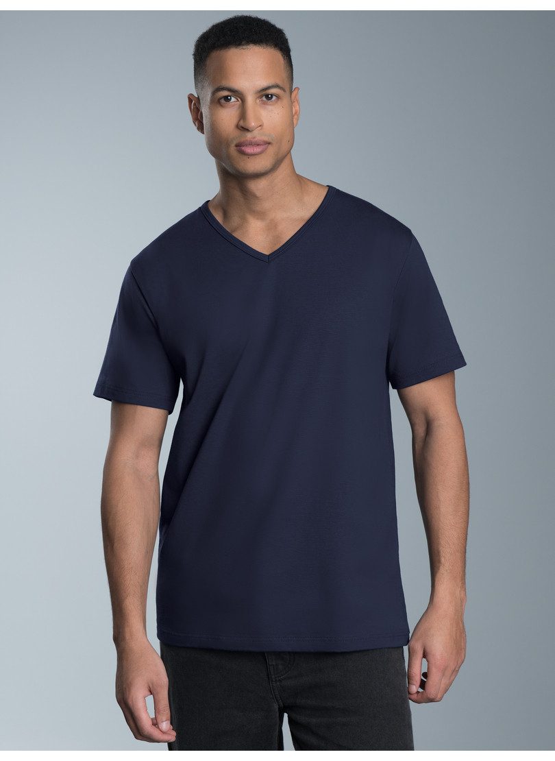 Trigema T-Shirt TRIGEMA T Shirt aus Biobaumwolle mit V-Ausschnitt (1-tlg)