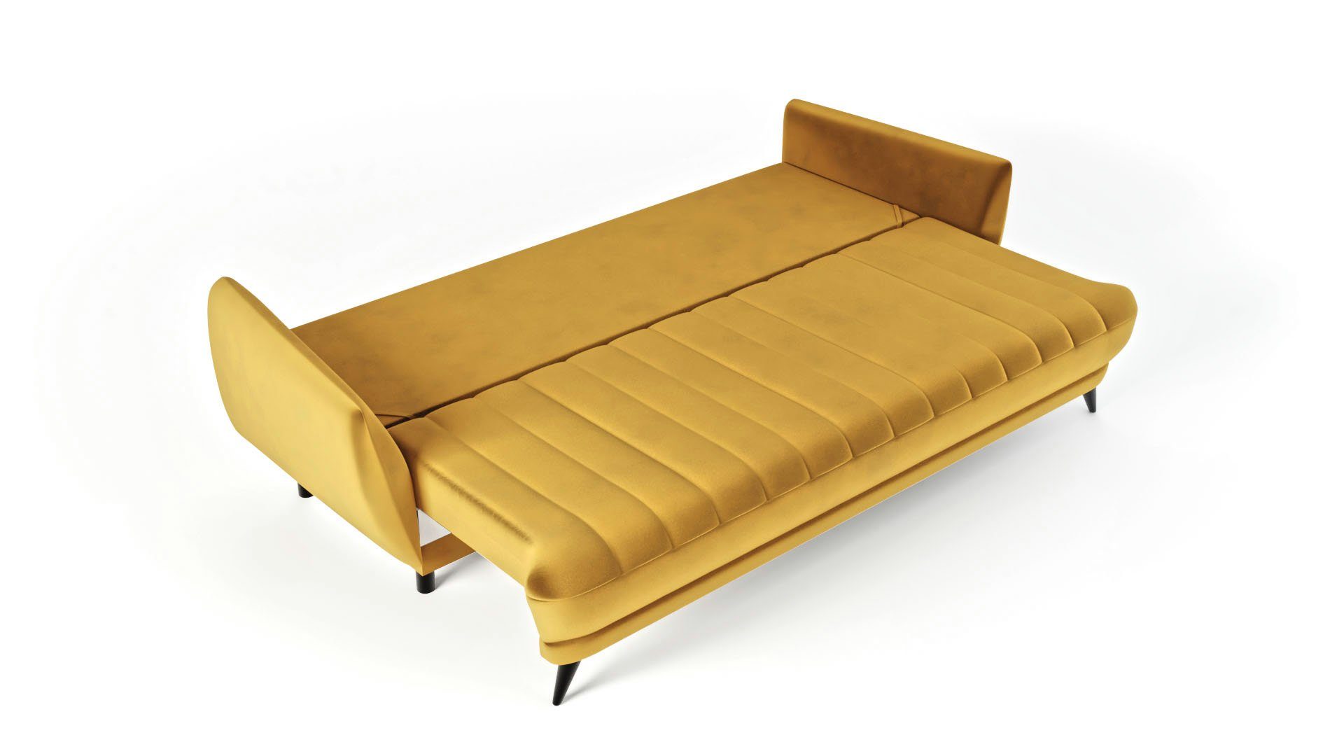 Sofa 3-Sitzer Wohnzimmer Elegantes - - 3 Sofa modernes - bequemes Rolo 3-Sitzer Sofa Gelb Dreisitziges Siblo