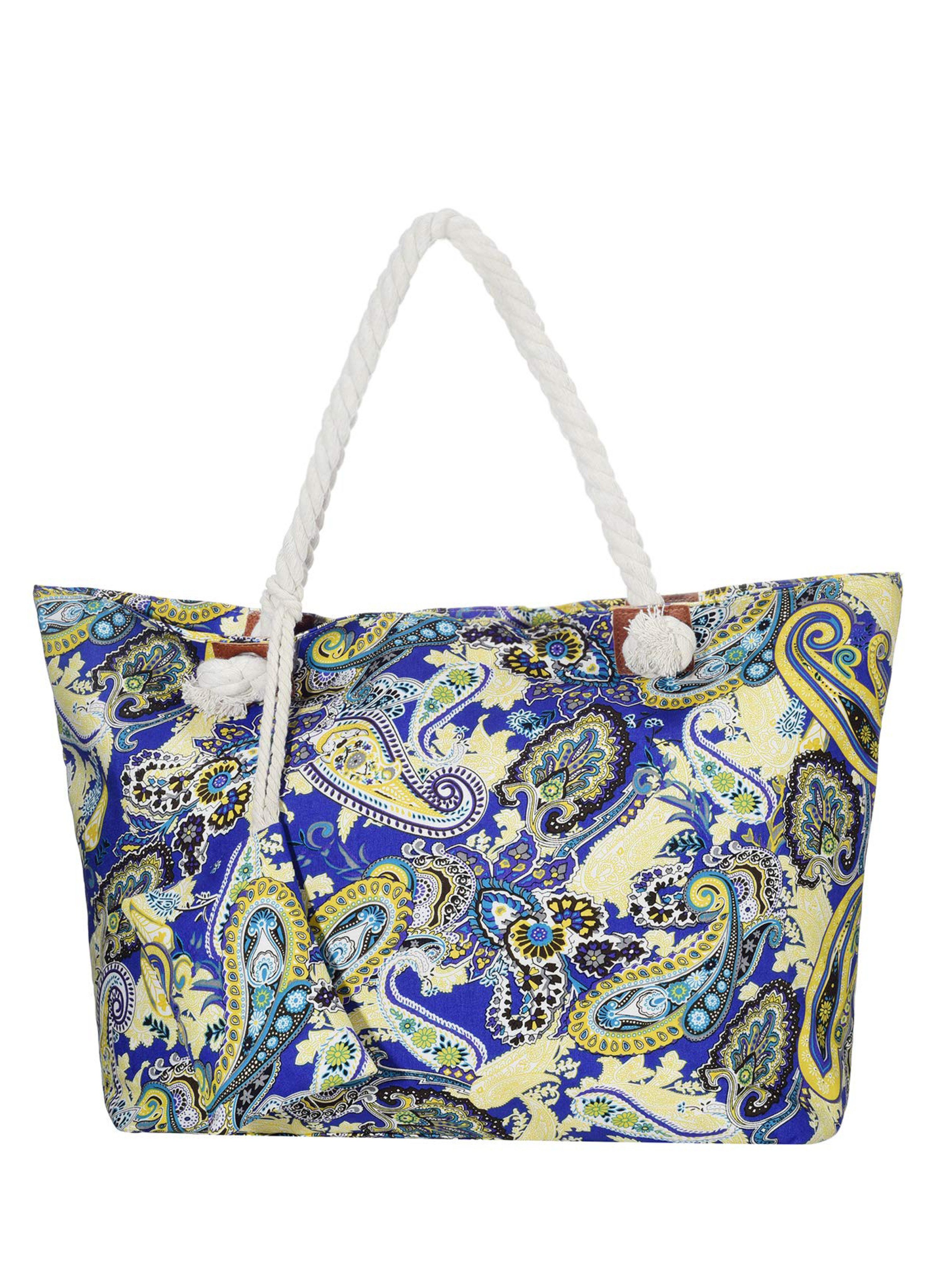 DonDon Strandtasche Shopper Schultertasche Beach Style (2-tlg), Große Strandtasche, mit Reißverschluss, tolle Motive