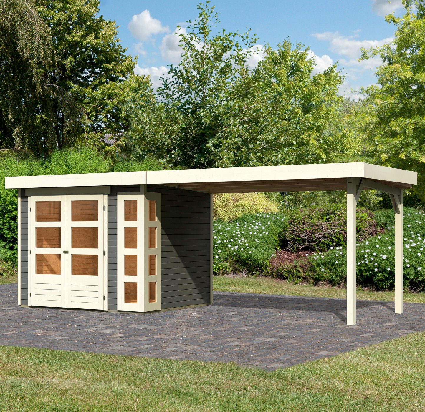 Karibu Gartenhaus Nordsee 3, BxT: 529x238 cm, (Set)