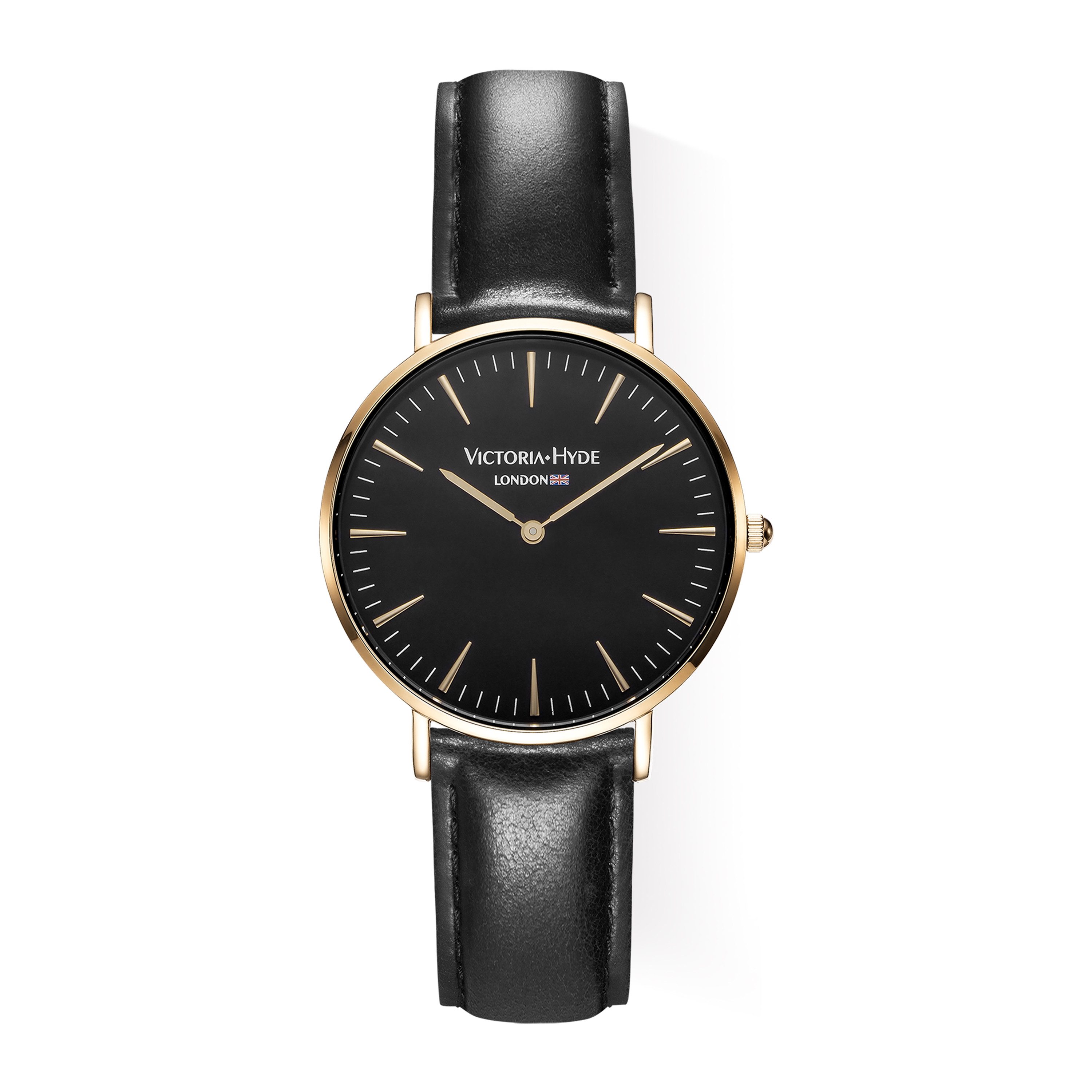 Victoria Hyde Quarzuhr Quarzuhr Quarzuhr Echtes Rindsleder Uhr für Unisex modisch und leger Lederarmband, (1-tlg., Kein Set)