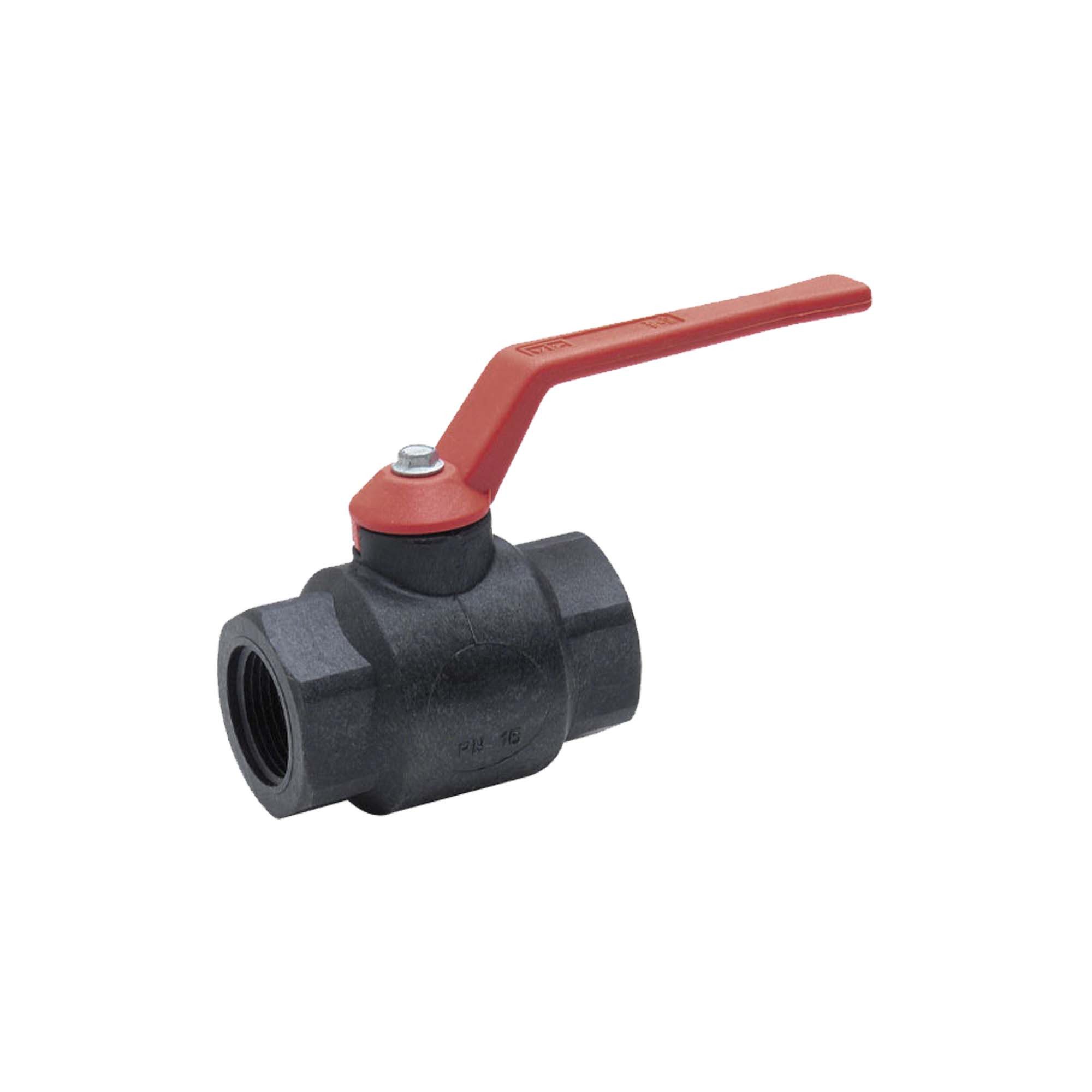 VIR VALVOINDUSTRIA ING. RIZZIO S.p.A. Kugelhahn VIR 220 PP mit beidseitig Innengewinde PP Schwarz, 16 bar