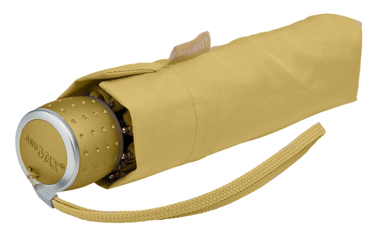Schirm in leichter beige Tasche Impliva kleiner passt miniMAX® jjede Taschenregenschirm Handöffner,