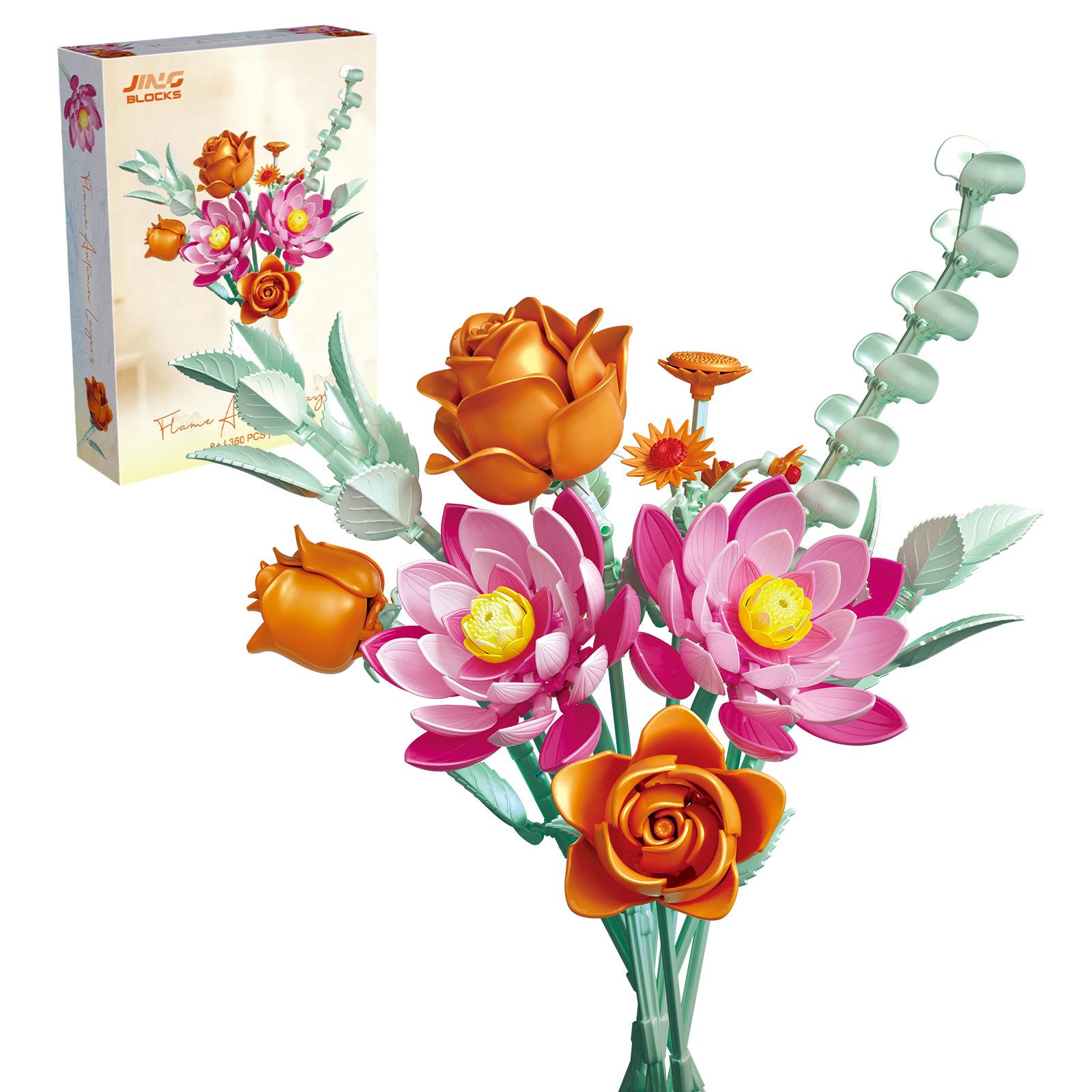 Esun Blumensträuße Bausteine Blume Set, Blumen und Pflanzen Serie 360 St. Spielbausteine, (Set, 360 St., Komplettset), Home Deko Flower Muttertag Geburtstag Valentinstag