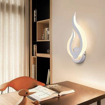 LETGOSPT Wandleuchte 9W LED Wandleuchte Innen, Wandlampe Flammenform Acryl Lampe, Warmweiß, LED fest integriert, für Wohnzimmer Schlafzimmer Treppenhaus Flur