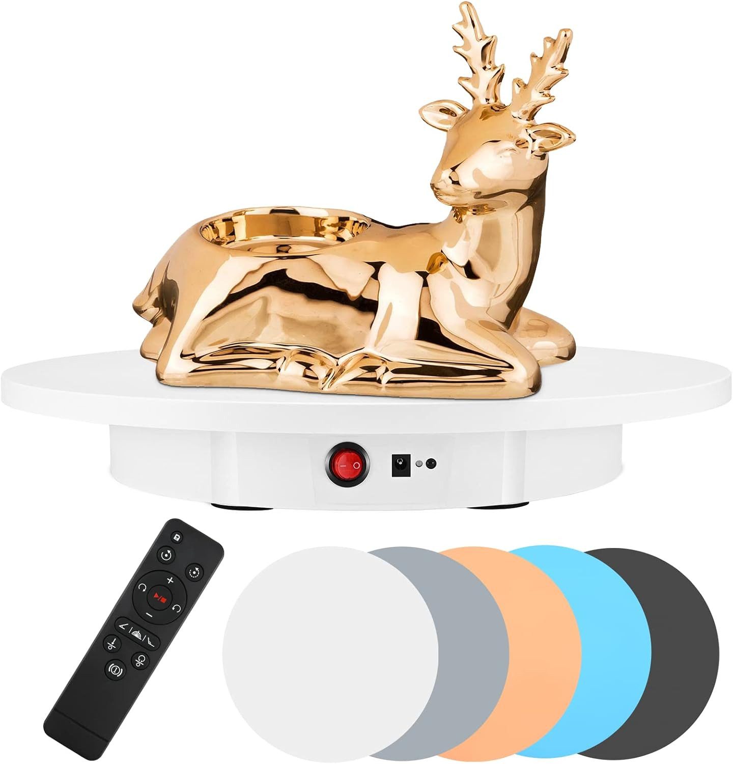 BAOSHISHAN Drehteller Drehscheibe, (elektrischer 360° Studiotisch mit Fernbedienung, einstellbare, Geschwindigkeit & Rotationswinkel, stabiler Präsentationstisch), Produkte, Fotos & Videos, inkl. 5 Hintergrundplatten