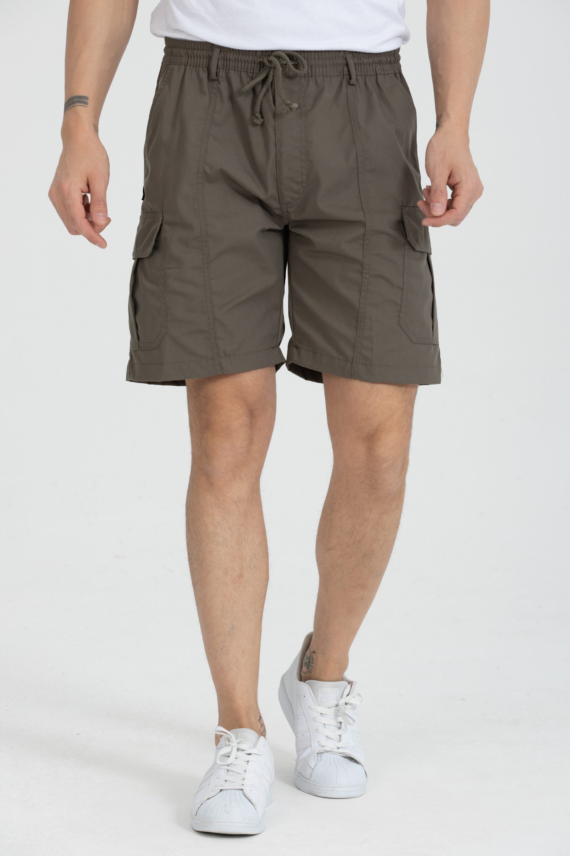Kendindza Collection Cargoshorts Bermuda Herren Kurze Cargo Hose Schlupfhose Stretch Gummibund kurze hose Herren Cargoshorts Herren Sommer Stretch Gummibund