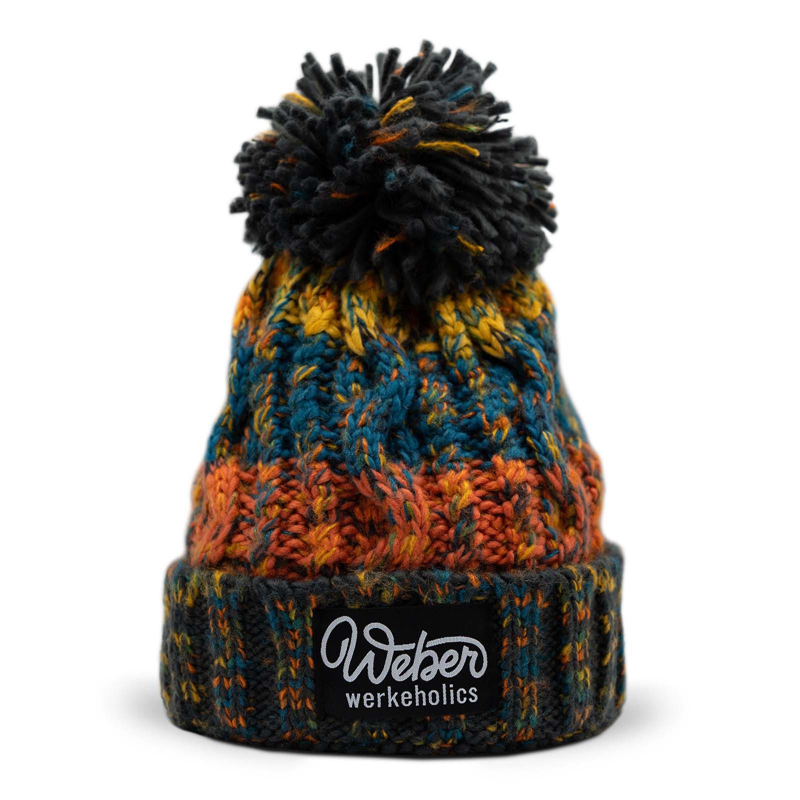 Weber GmbH Bommelmütze Weber Wintermütze mit Bommel Strickmütze Orange Unisex Damen Herren (1-St) Shearling bietet optimale Wärme für Ohren und Stirn