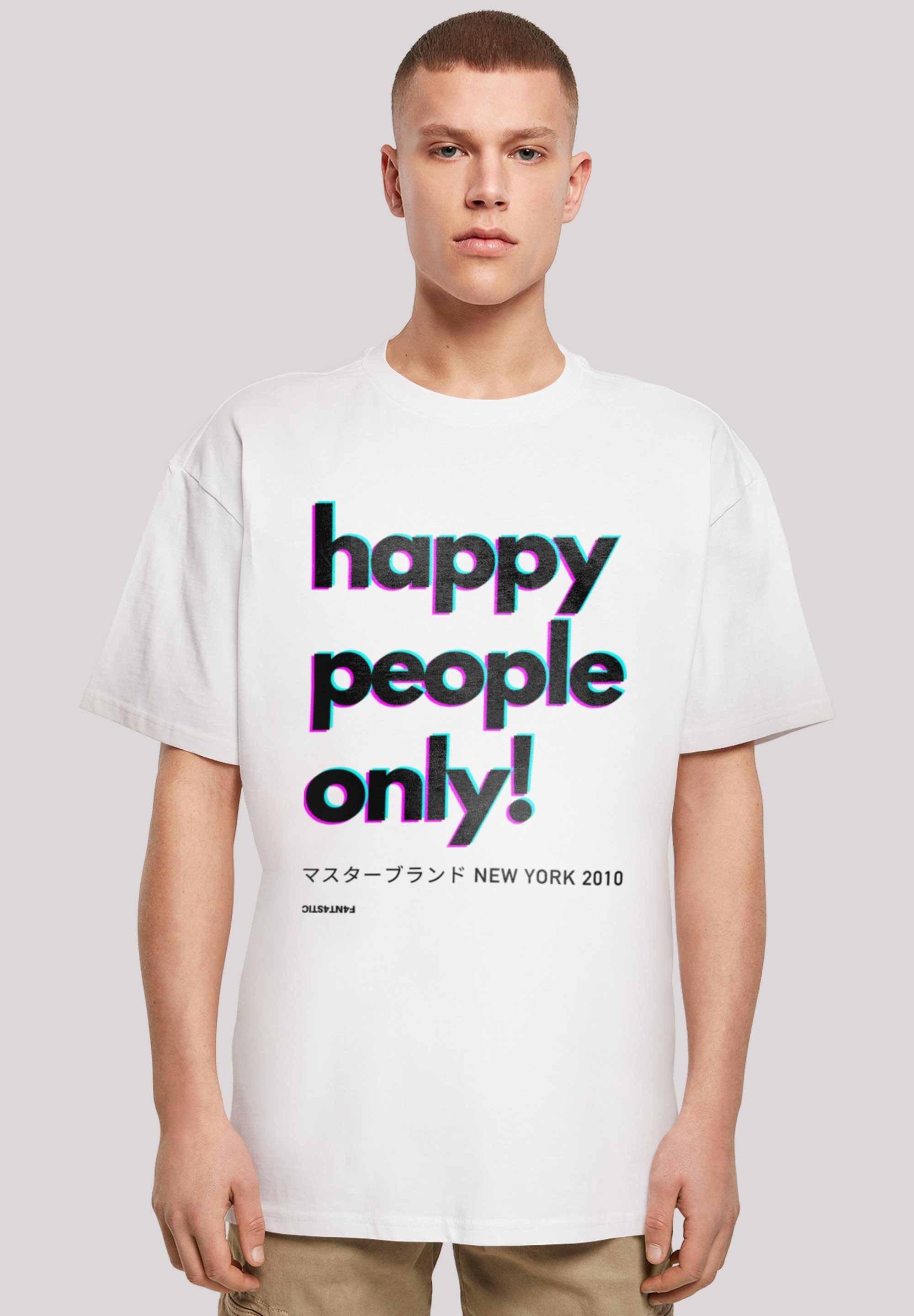 F4NT4STIC T-Shirt Happy people only New York Print weiß