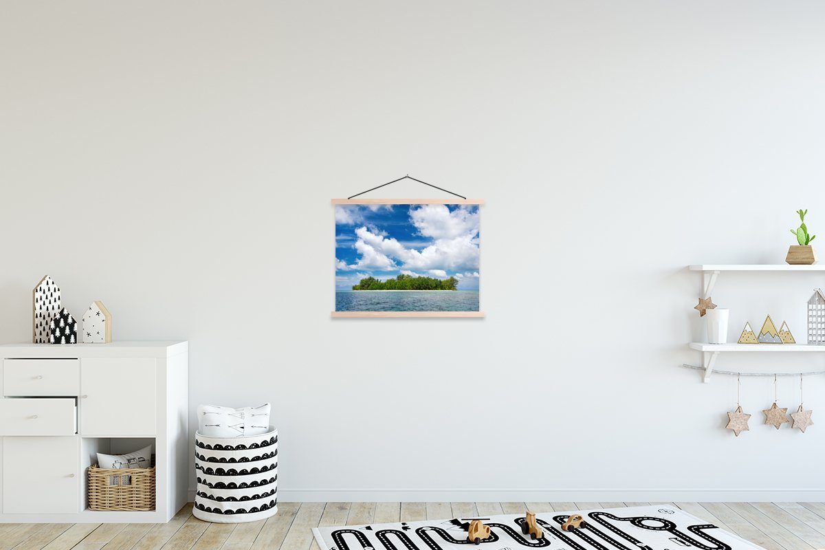 MuchoWow Poster Insel - Posterleiste, Magnetisch - für Bilderleiste, Textilposter Sommer Wohnzimmer, (1 St), Tropisch