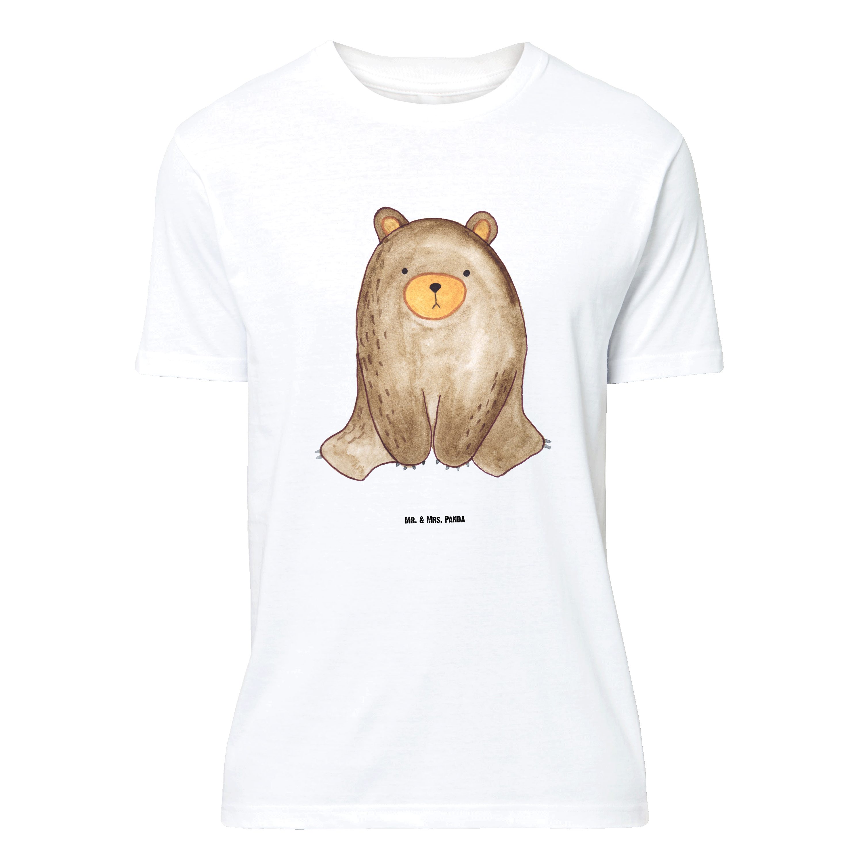 T-Shirt Bär sitzend, T-Shirt, Weiß, Oversize Shirt, T-Shirt, Lustiges, Teddy