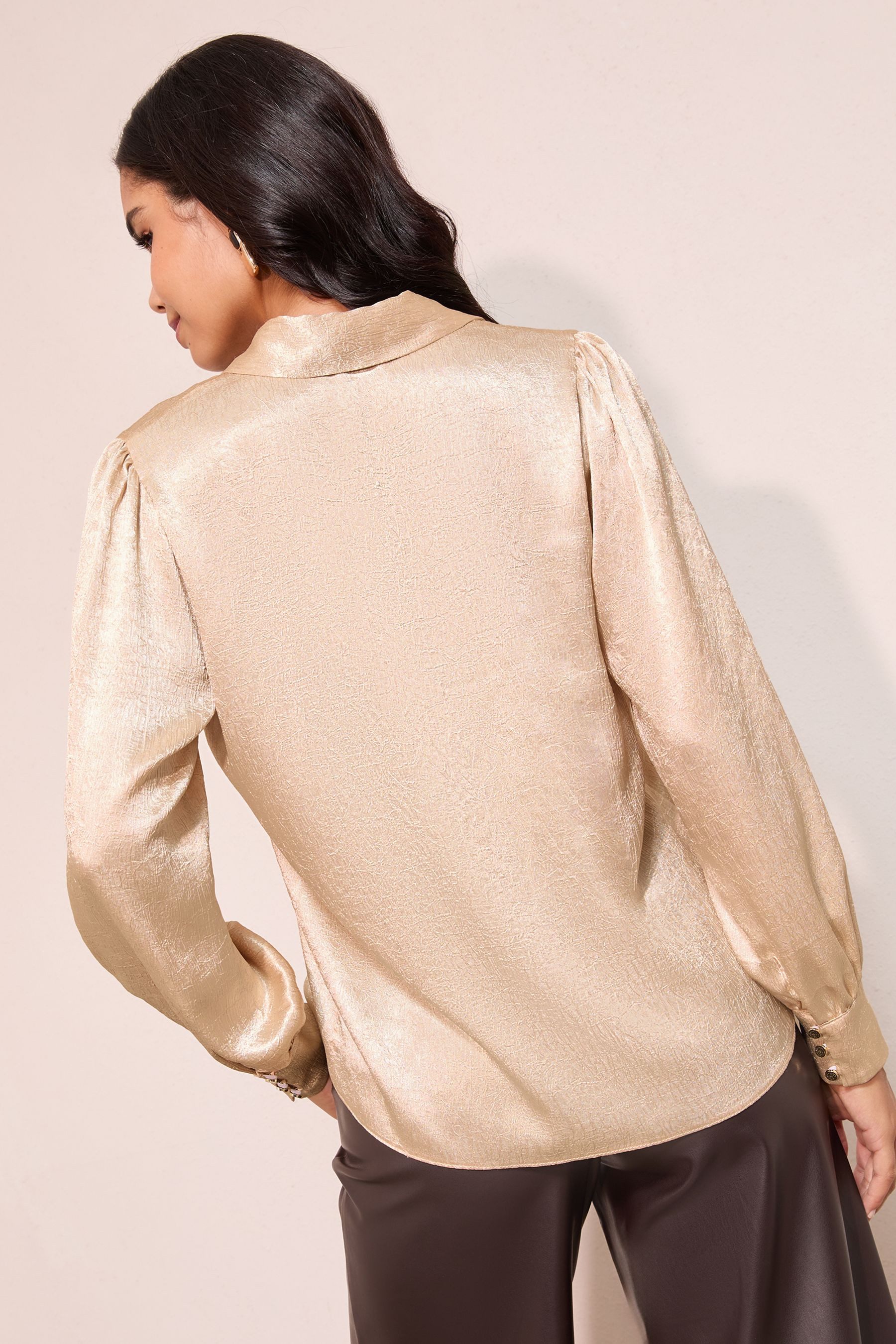 Friends Like These Langarmbluse Friends Like These Bluse mit Kragen und Kno günstig online kaufen