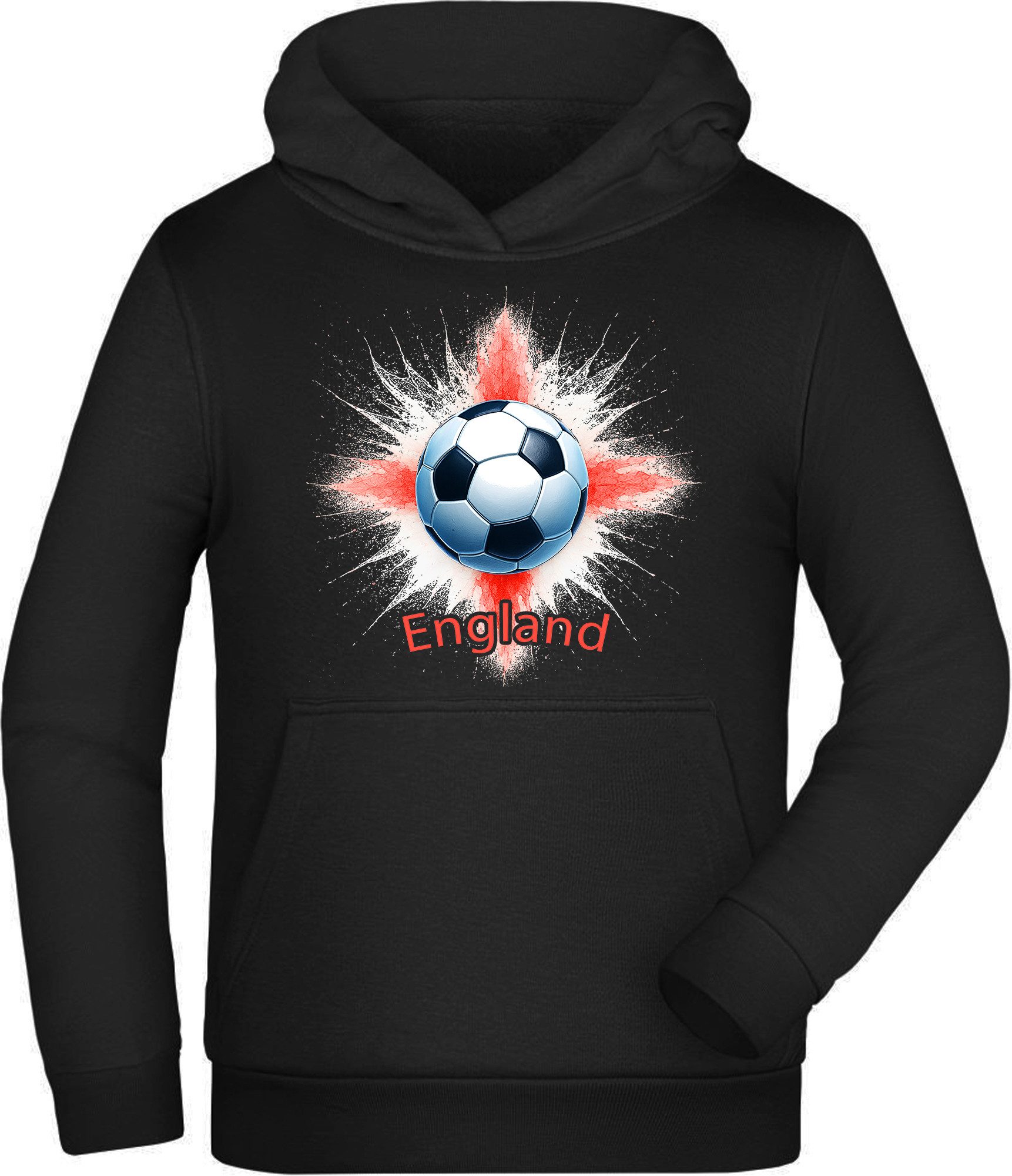 MyDesign24 Hoodie Kinder WM Hoodie Nationalmannschaft Fussball Kapuzensweater – England Fan Hoodie i675