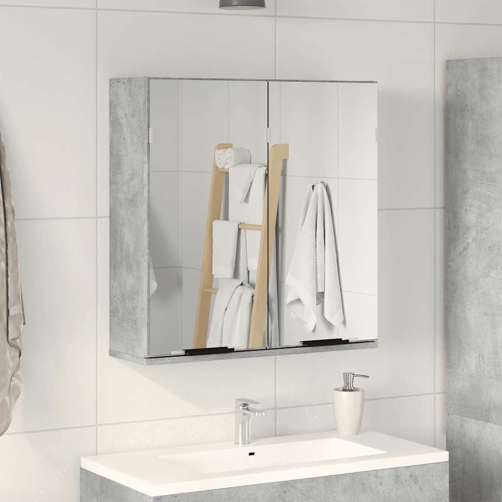 vidaXL Badezimmerspiegelschrank Bad-Spiegelschrank Betongrau 64x20x66,5 cm günstig online kaufen