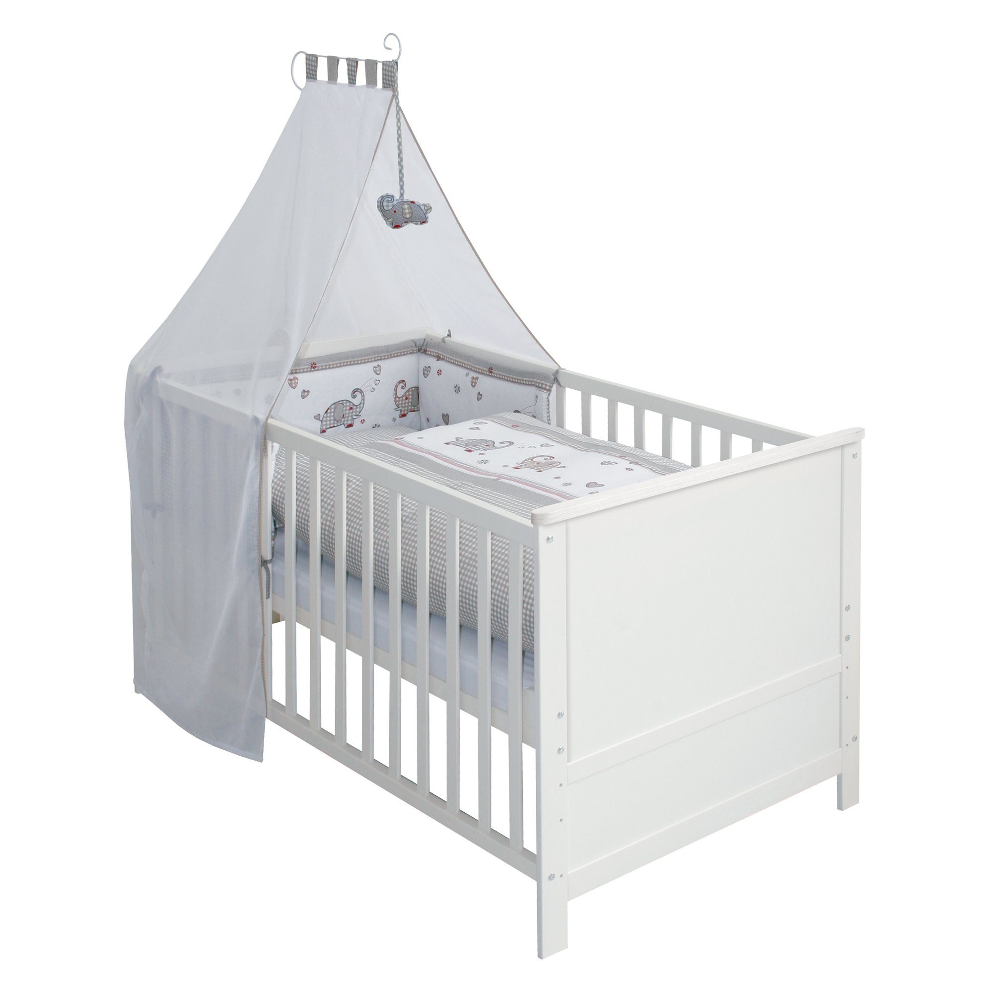 roba® Kinderbett Komplettset "Jumbotwins" – 70x140 cm, weiß, inkl.  Textilausstattung