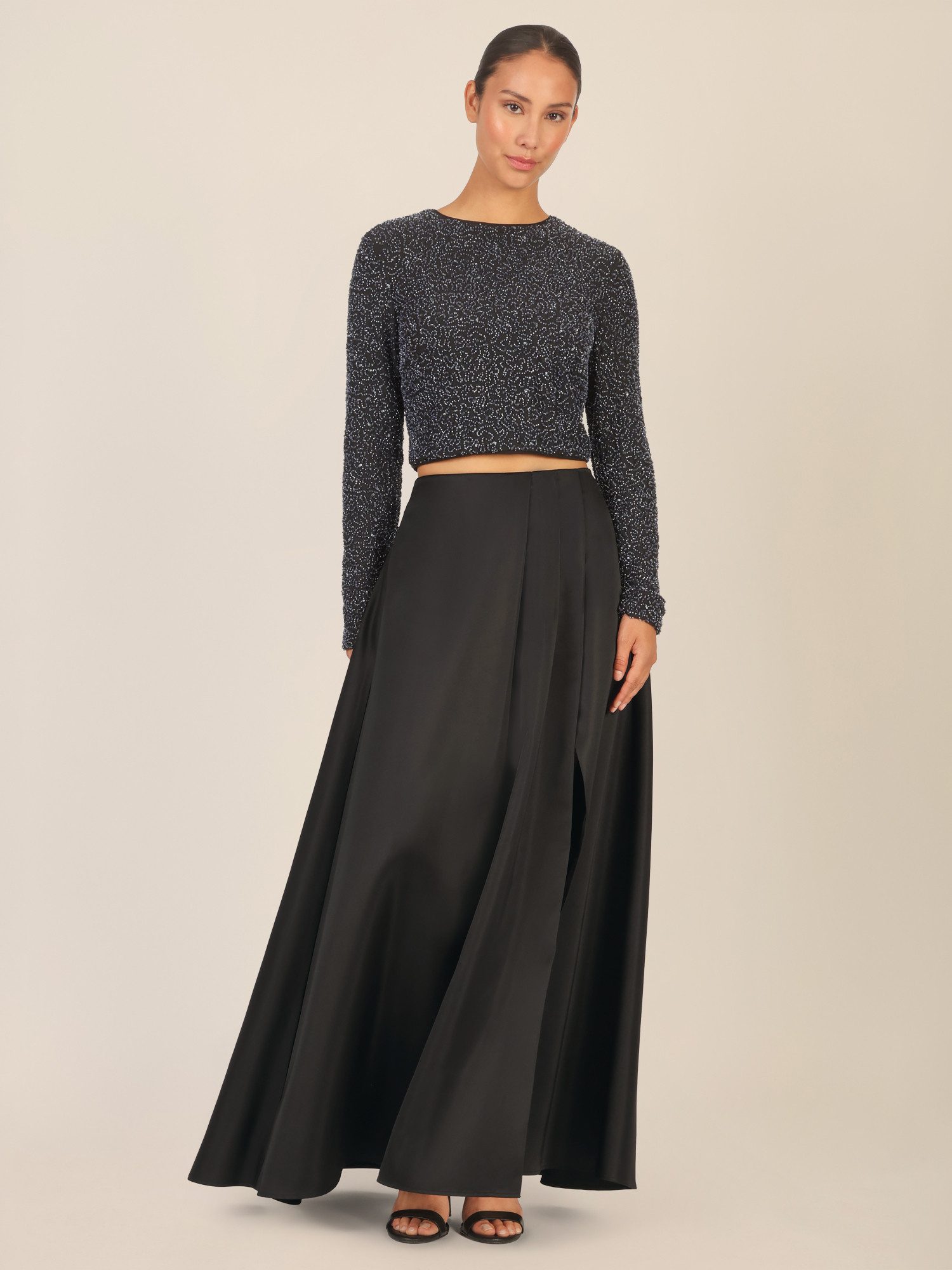 Apart Maxirock aus Satin mit Faltenwurf und ohne Bund günstig online kaufen